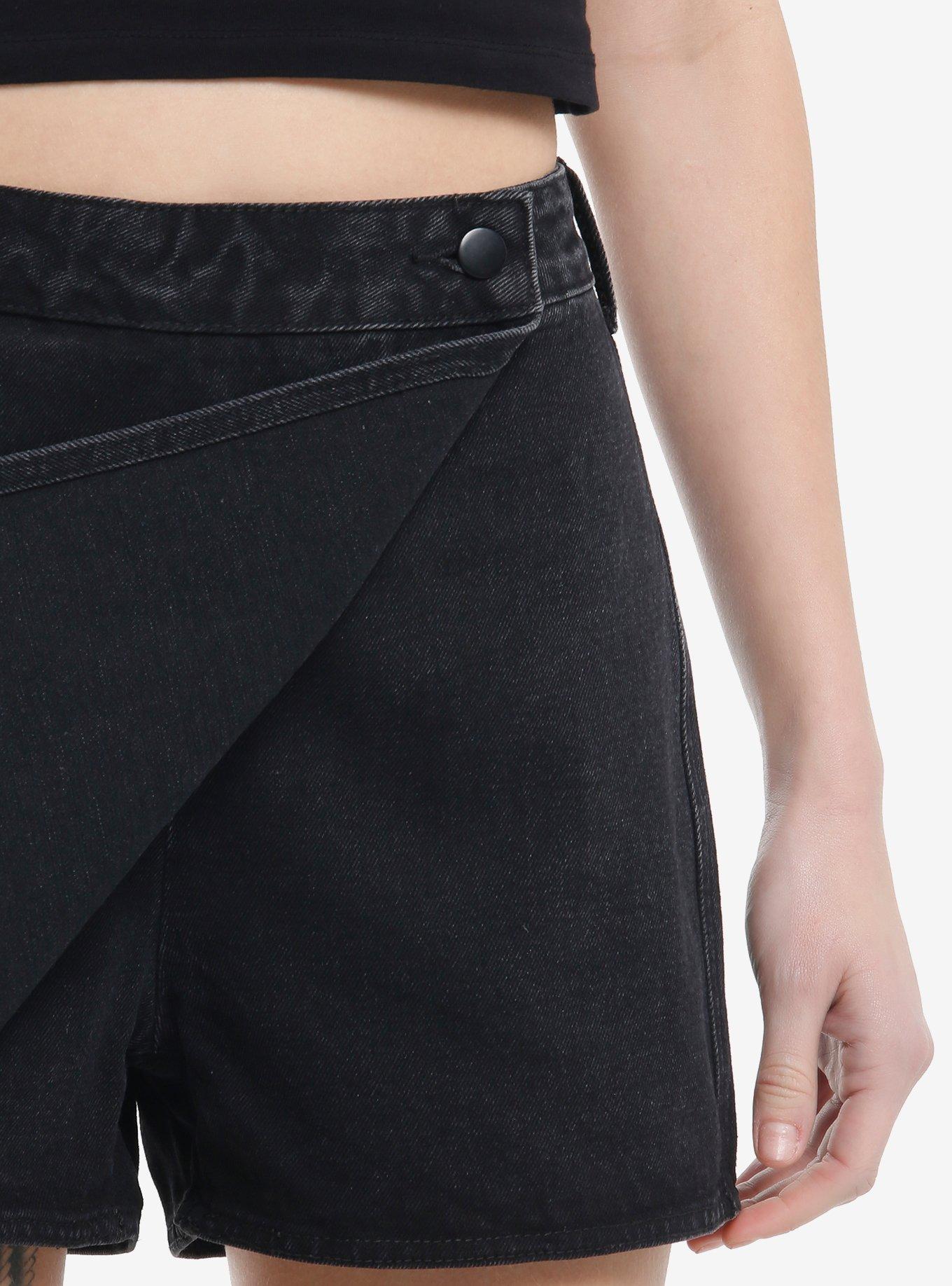 Black Denim Skort, BLACK, alternate