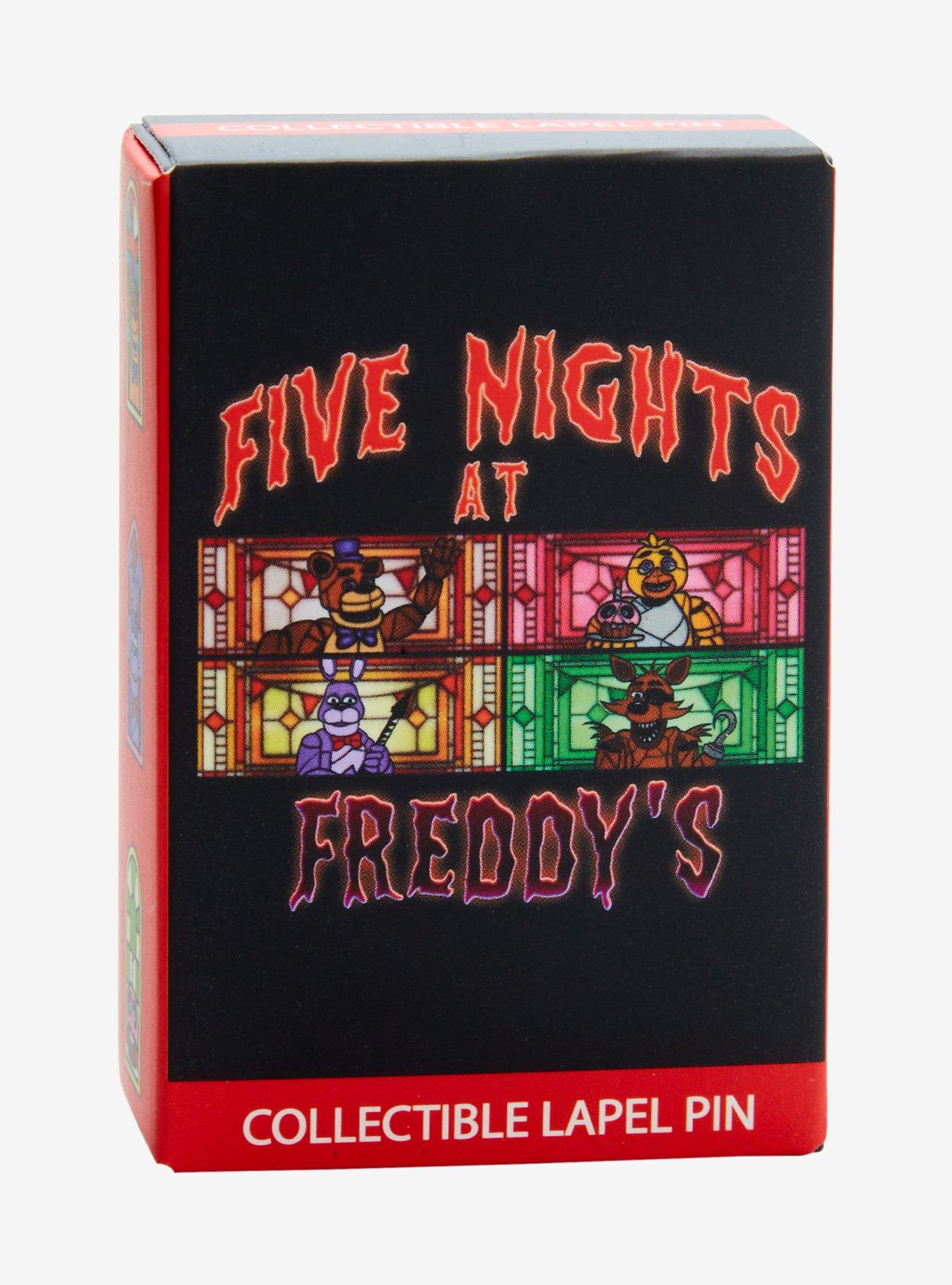 Five Nights At Freddy's Stained Glass Portrait Blind Box Enamel Pin, , hi-res