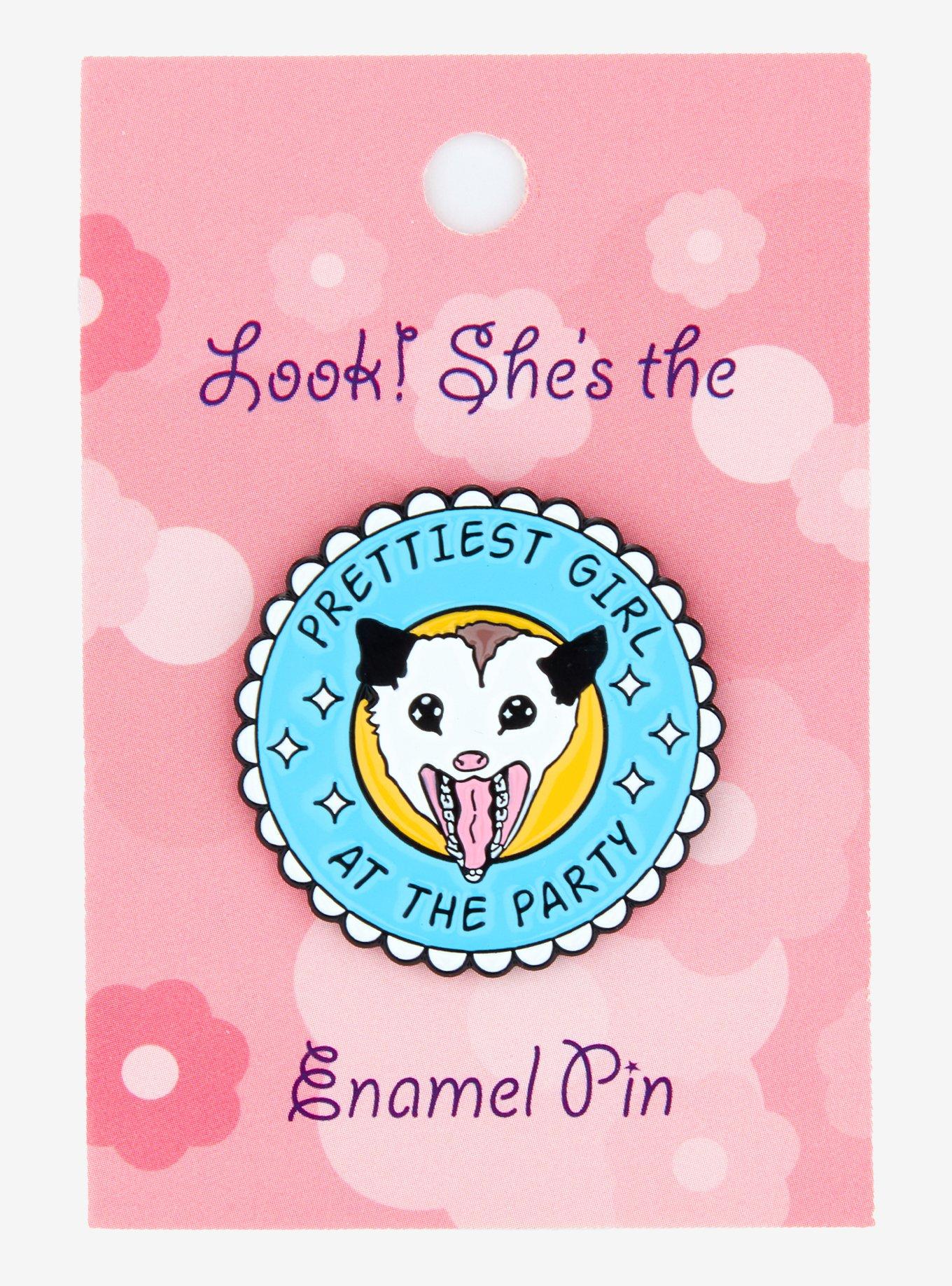 Possum Prettiest Girl Enamel Pin, , hi-res