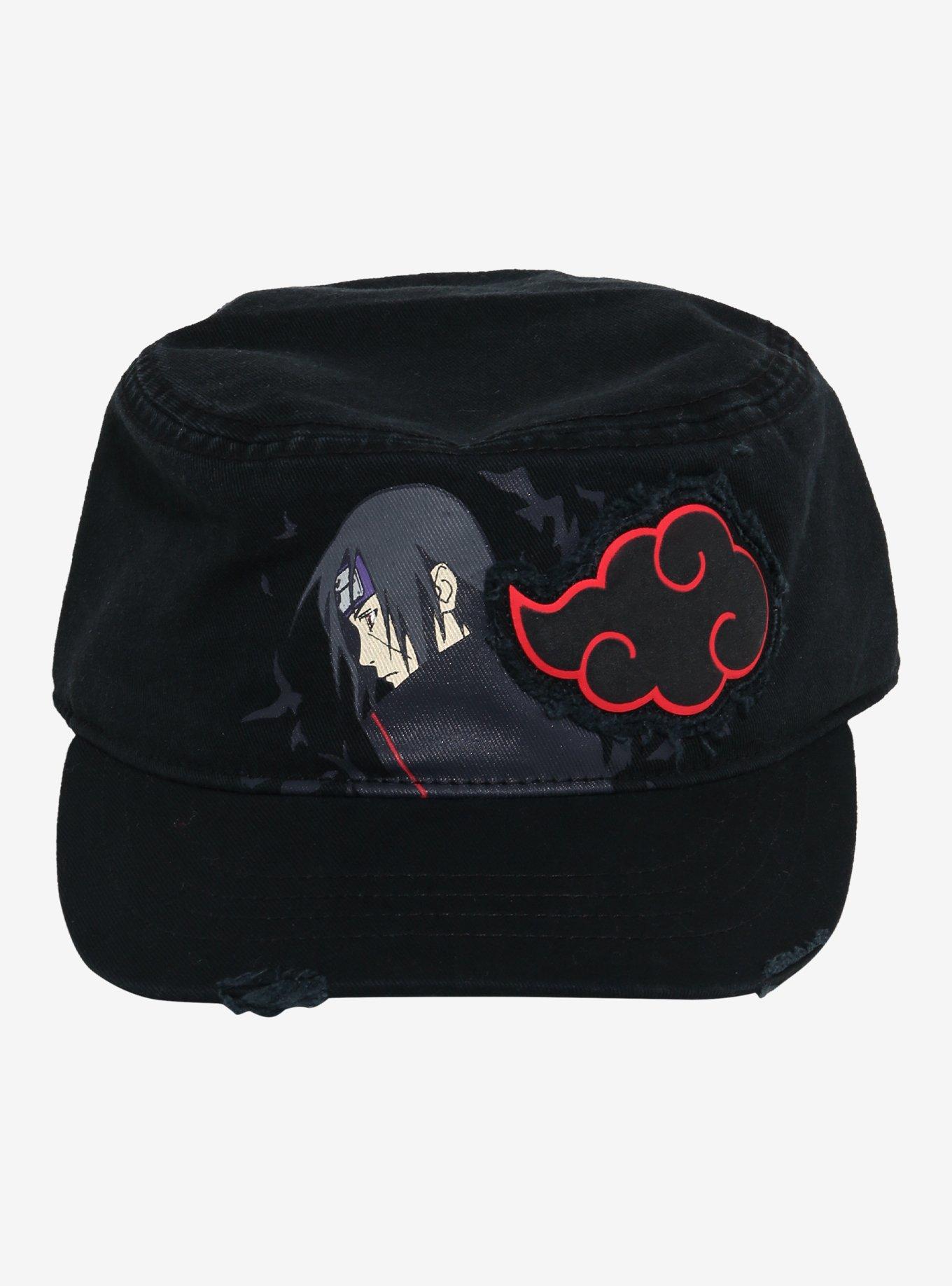 Naruto Shippuden Itachi Akatsuki Distressed Cadet Hat, , alternate