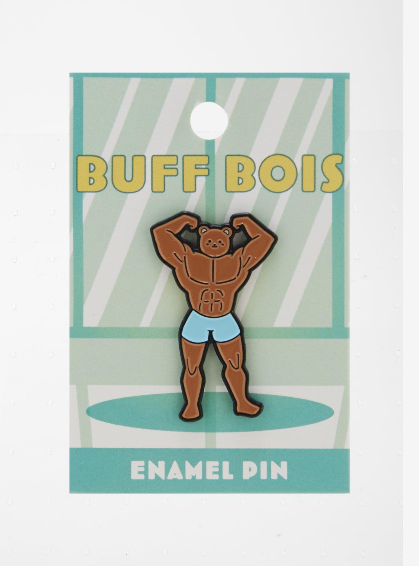 Buff Bois Buff Bear Enamel Pin, , alternate