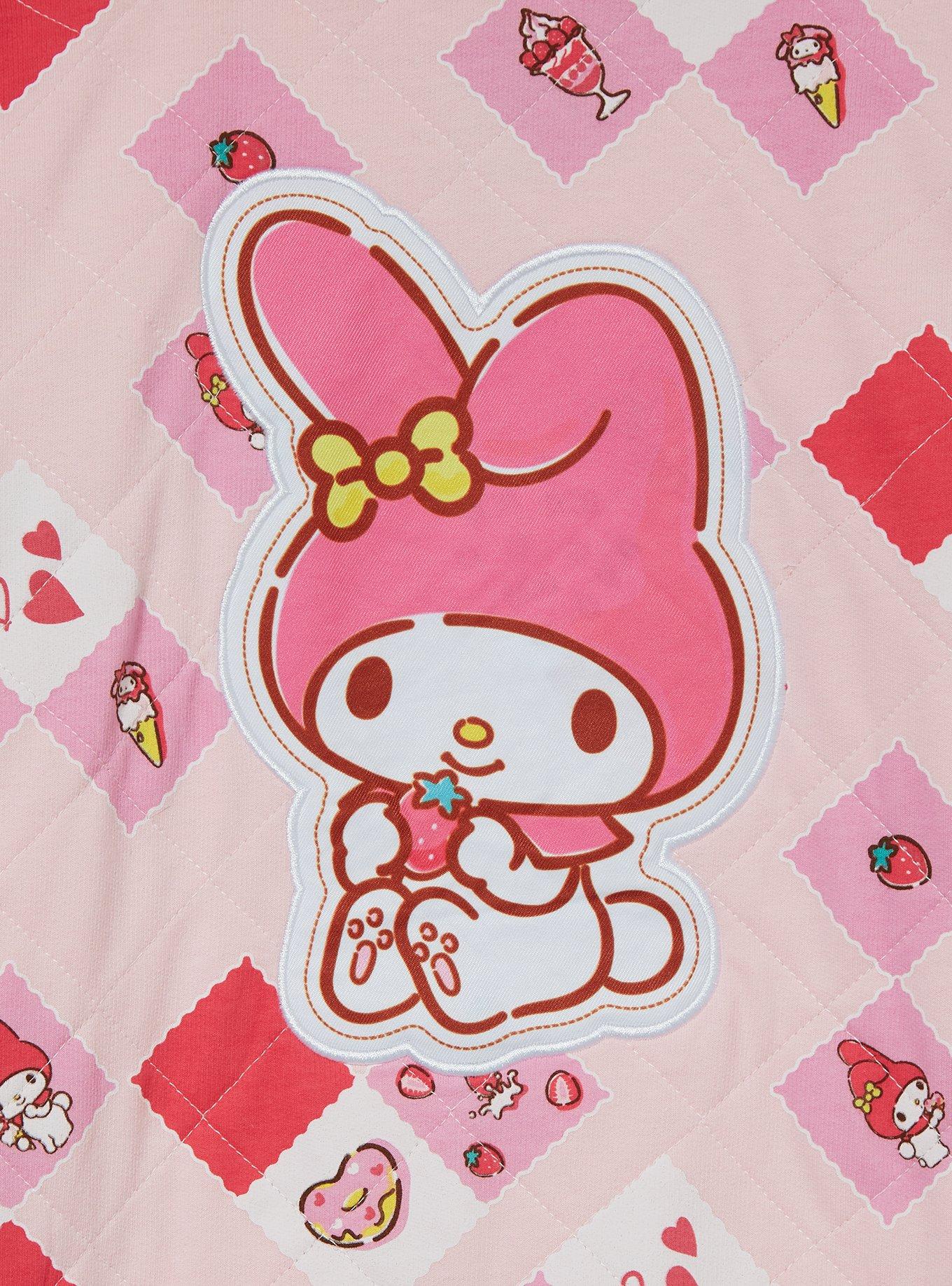 Sanrio My Melody Quilted Pink Women's Zip Hoodie, PINK, alternate