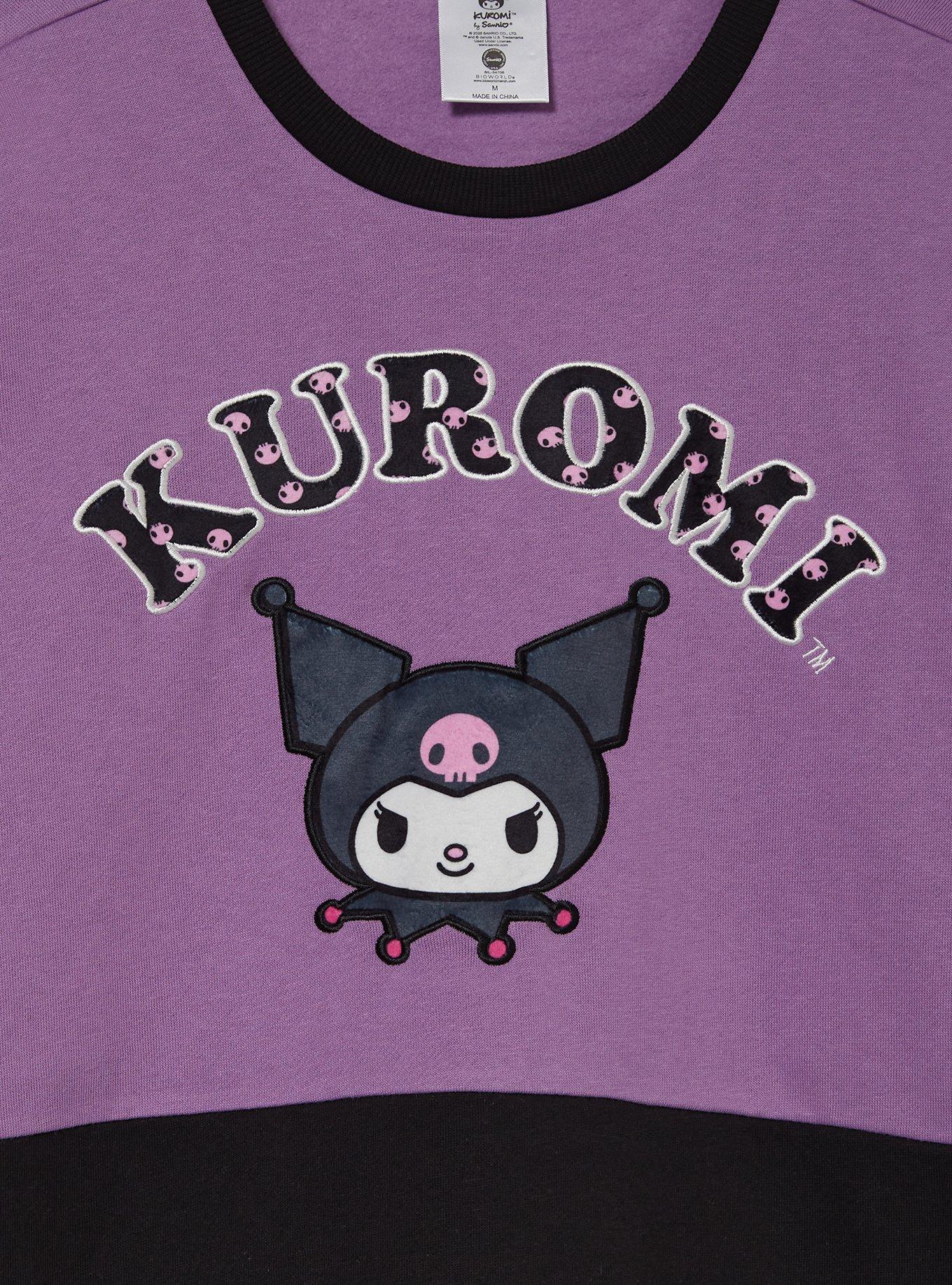 Sanrio Kuromi Portrait Panel Crewneck, PURPLE, alternate