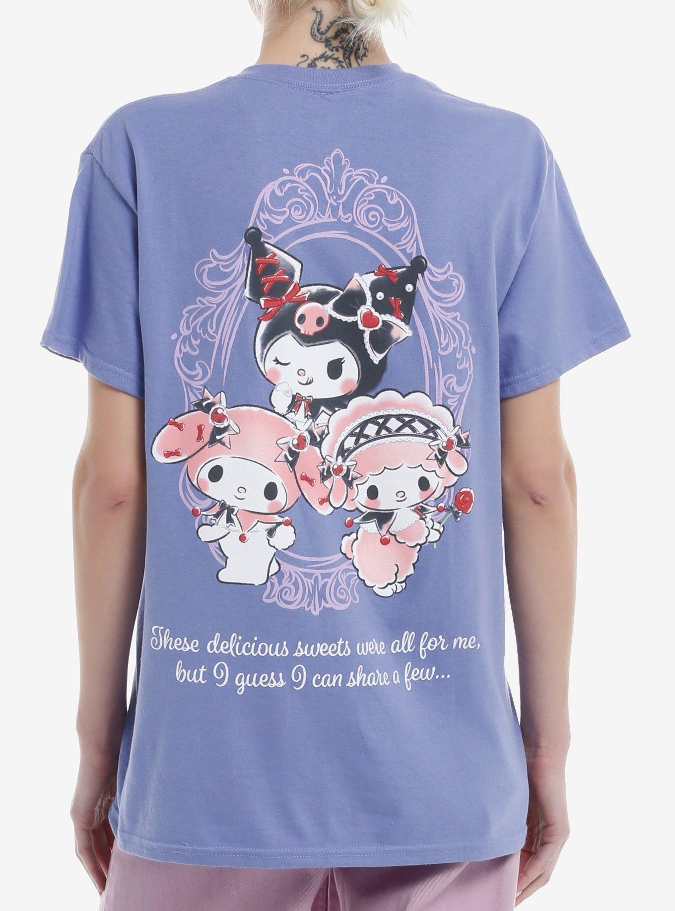 Kuromi My Melody & My Sweet Piano Boyfriend Fit Girls T-Shirt, , hi-res