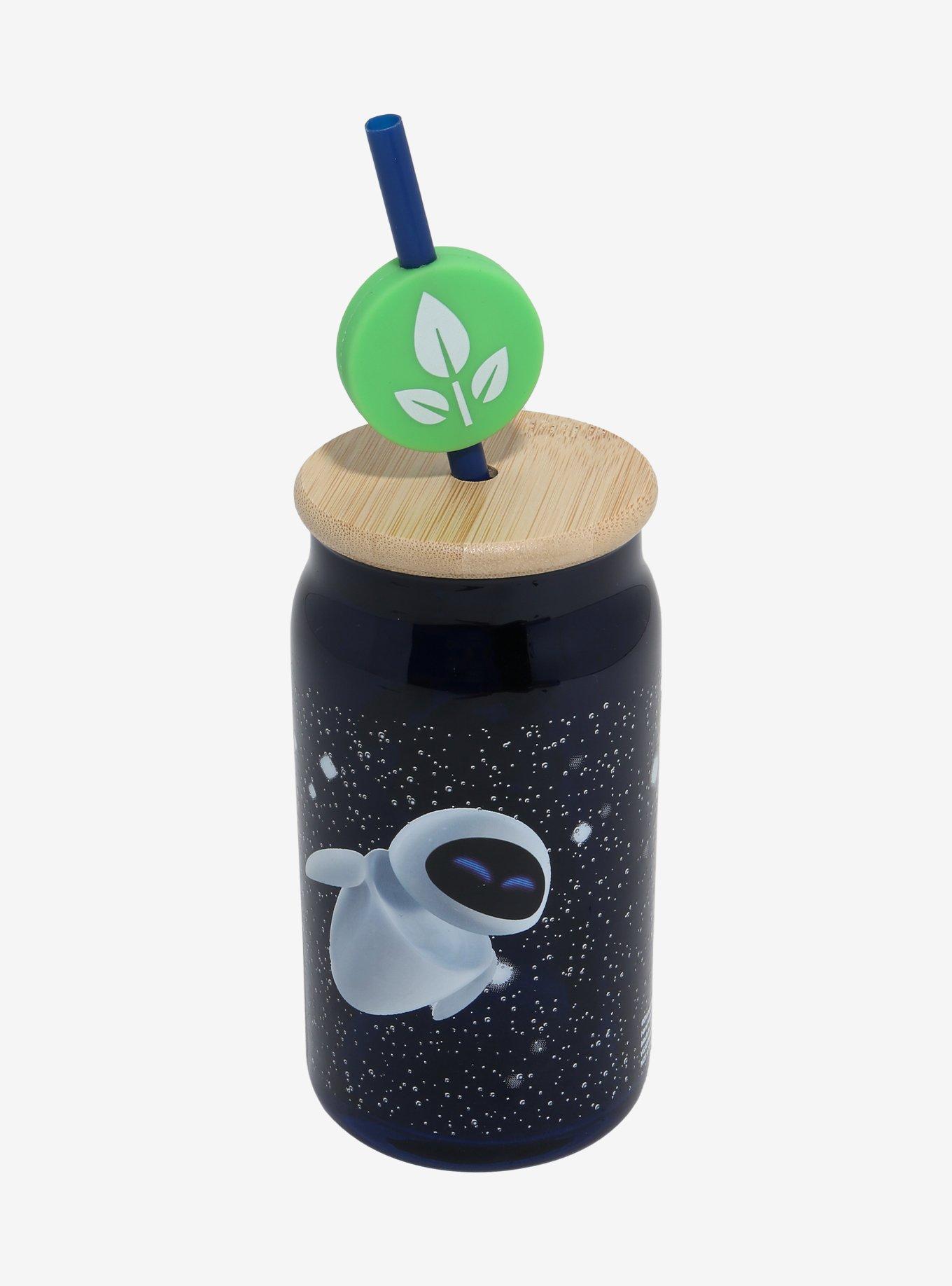 Disney Pixar WALL-E EVE & WALL-E Stars Glass Cup with Straw - BoxLunch Exclusive, , hi-res