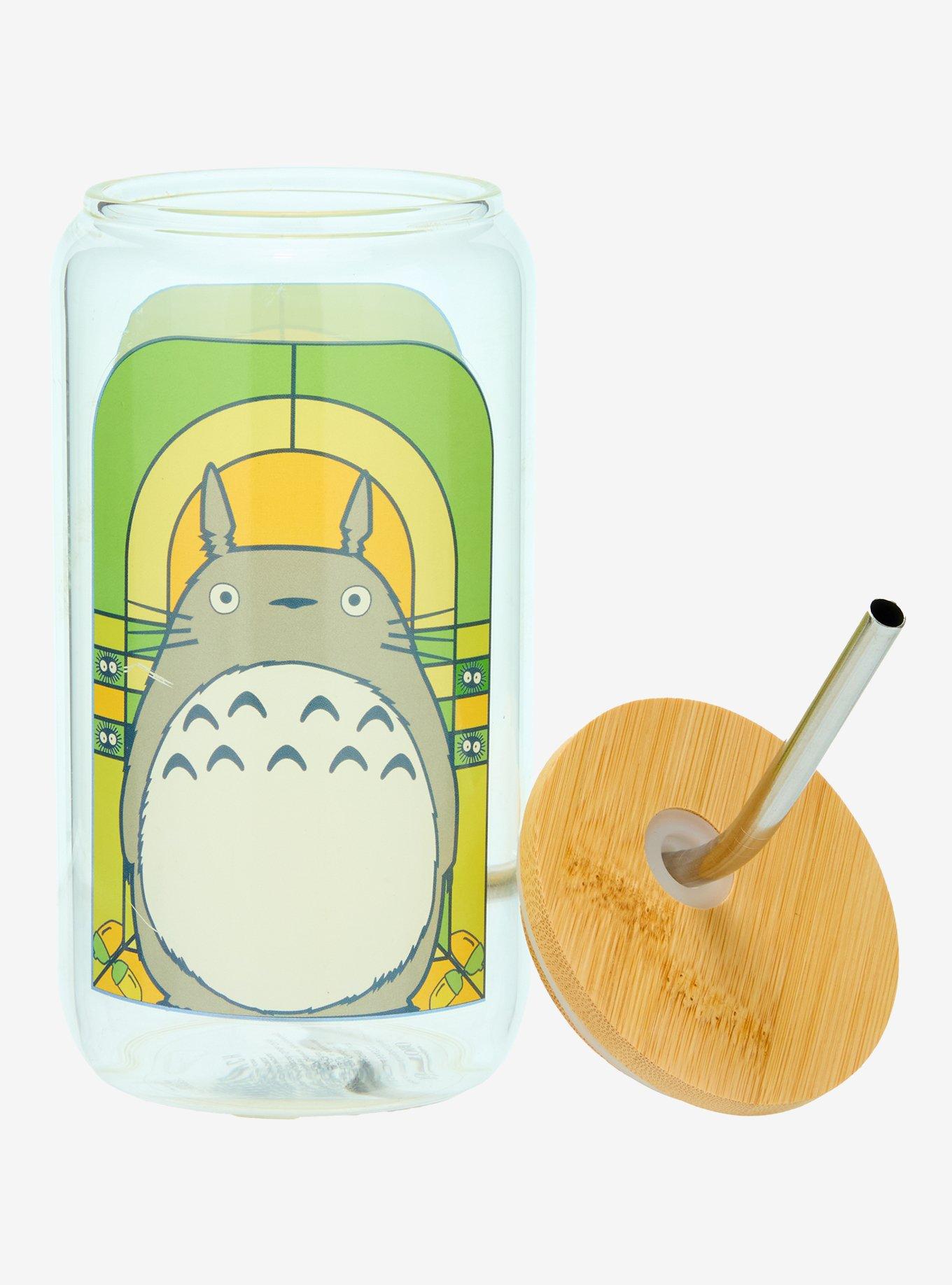Studio Ghibli® My Neighbor Totoro Stained Glass Totoro Portrait Glass Tumbler with Straw - BoxLunch Exclusive, , hi-res