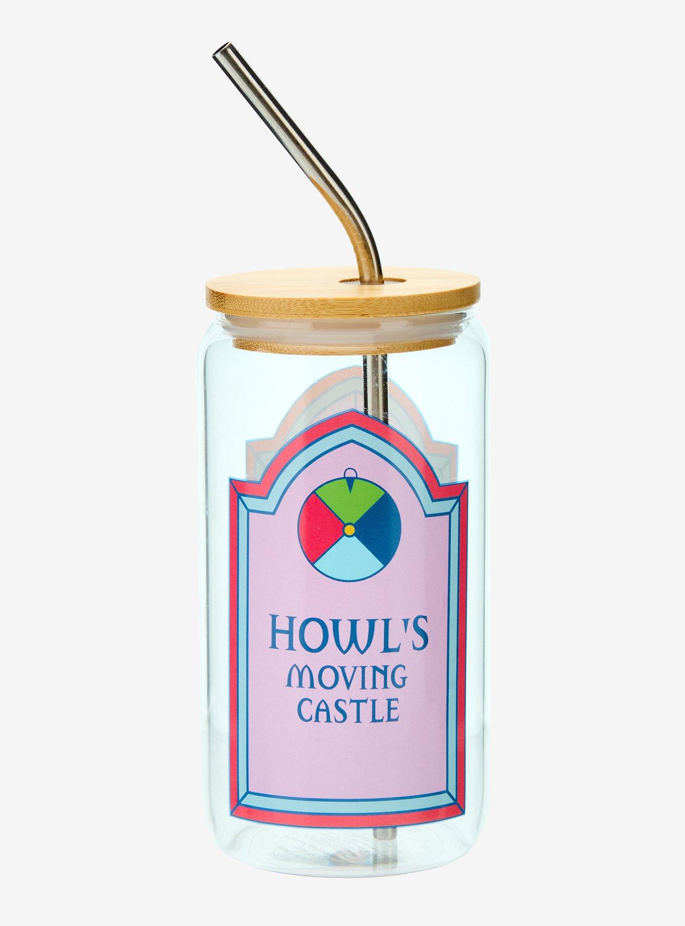 Studio Ghibli® Howl's Moving Castle Calcifer Stained Glass Portrait Glass Tumbler with Straw - BoxLunch Exclusive, , alternate