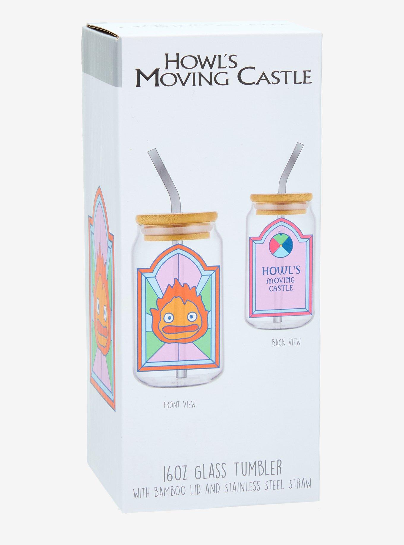 Studio Ghibli® Howl's Moving Castle Calcifer Stained Glass Portrait Glass Tumbler with Straw - BoxLunch Exclusive, , alternate