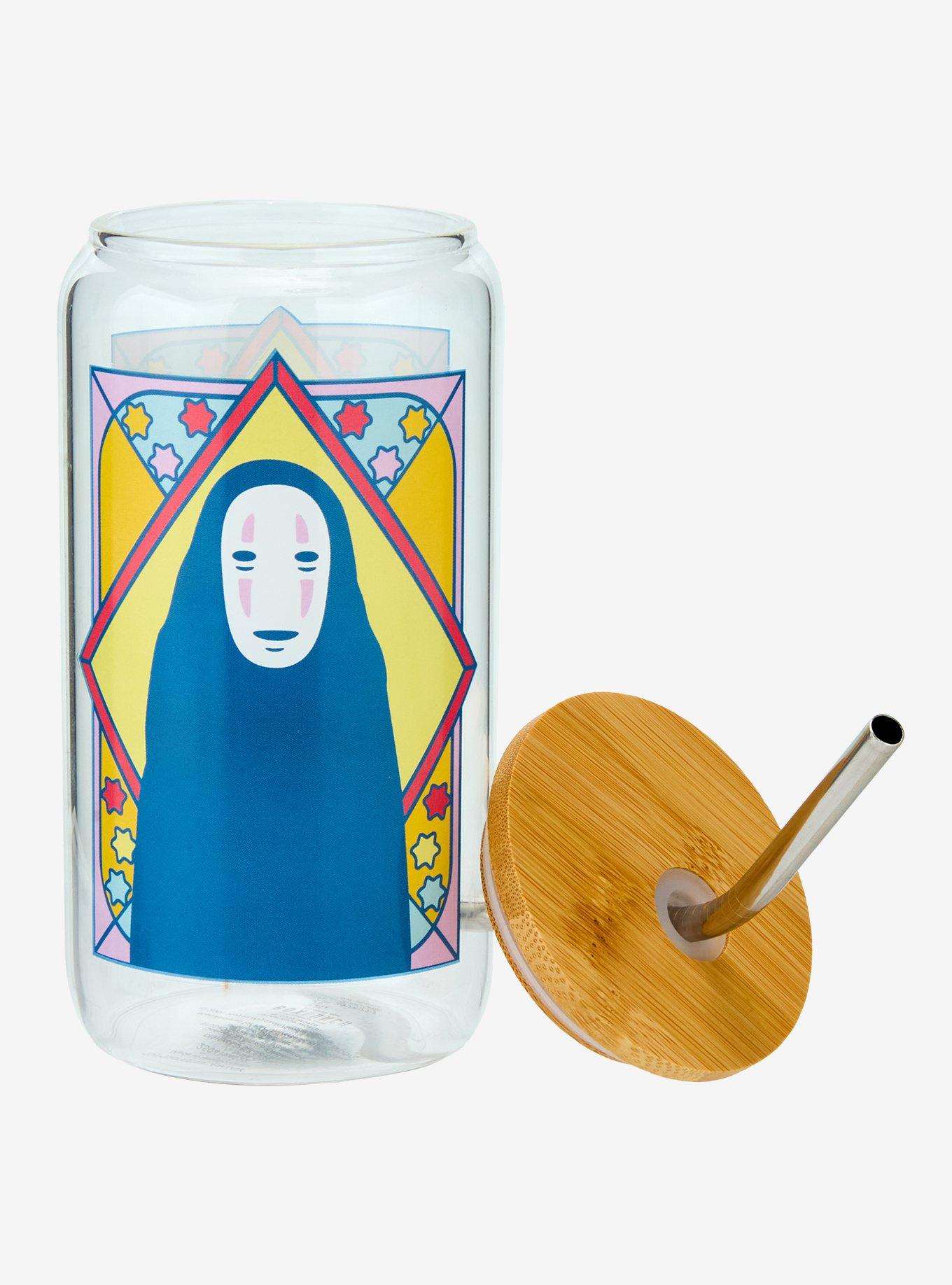 Studio Ghibli® Spirited Away No Face Stained Glass Portrait Glass Tumbler with Straw - BoxLunch Exclusive, , hi-res