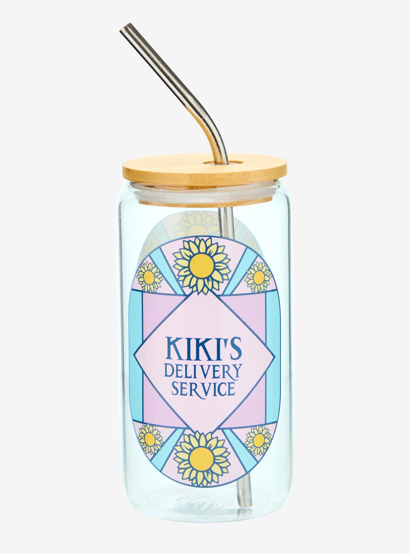 Studio Ghibli&reg; Kiki's Delivery Service Jiji Stained Glass Portrait Glass Tumbler with Straw - BoxLunch Exclusive, , alternate