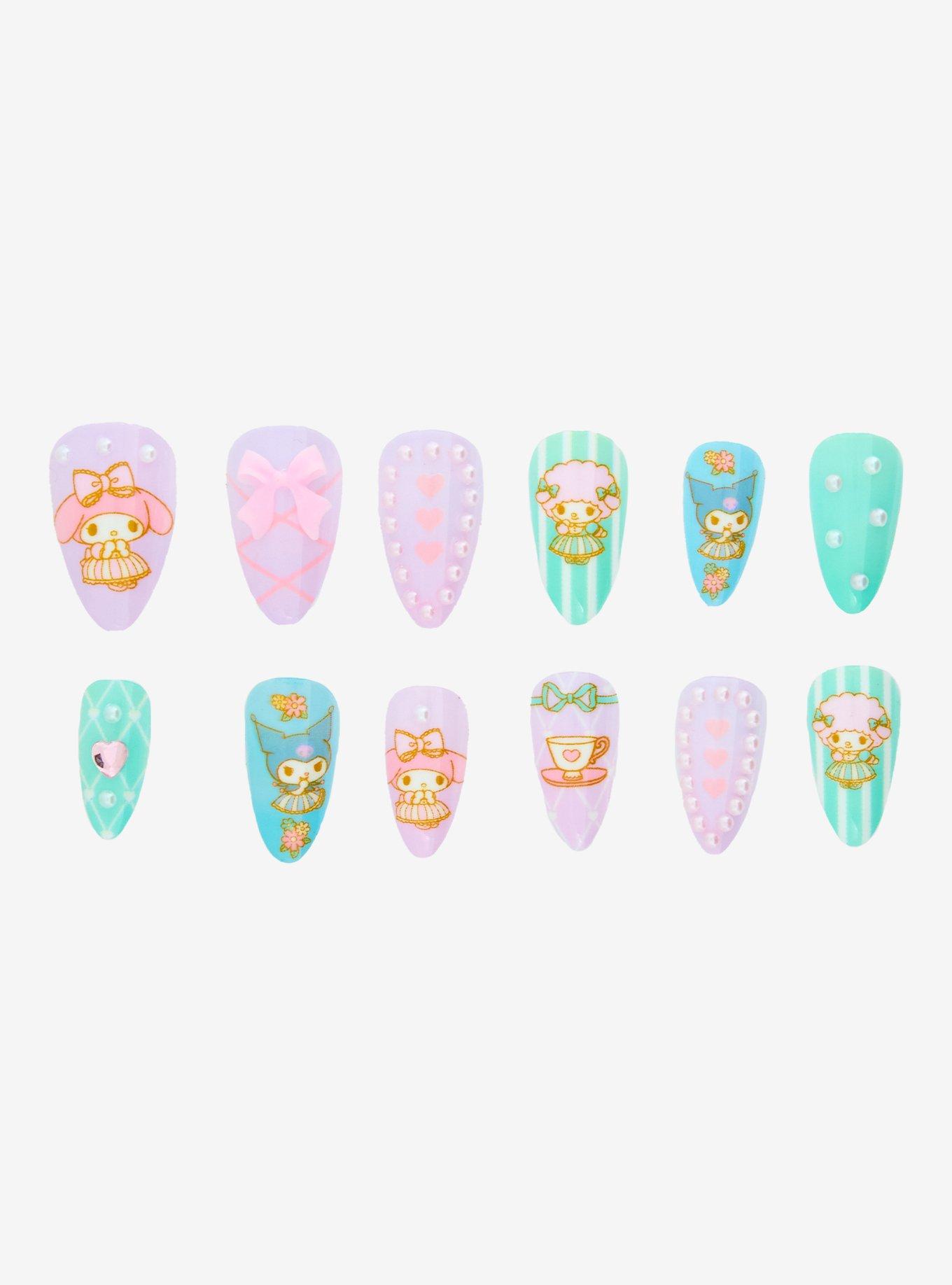 My Melody & Kuromi Tea Party Press-On Nail Set, , hi-res