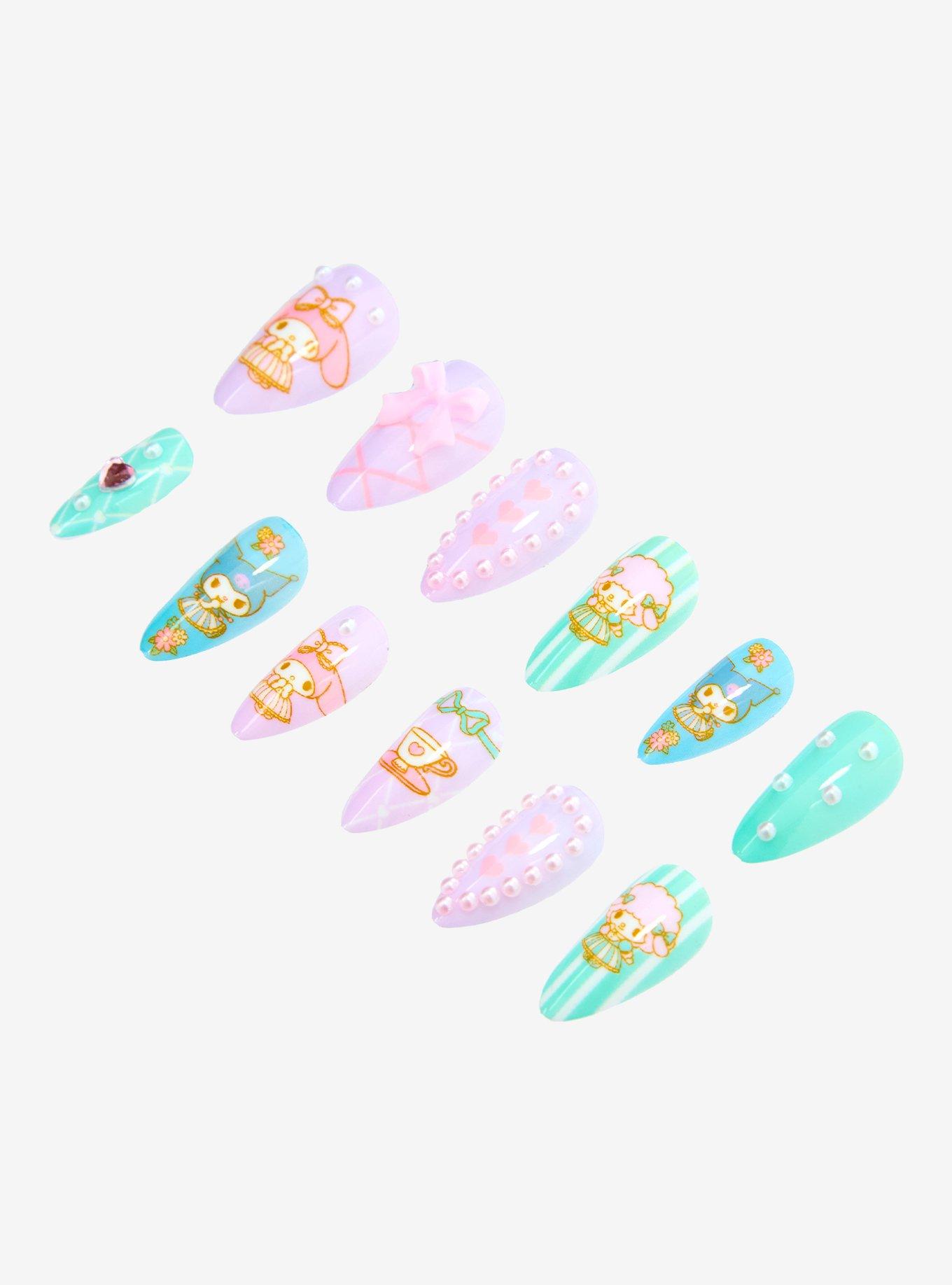 My Melody & Kuromi Tea Party Press-On Nail Set, , alternate