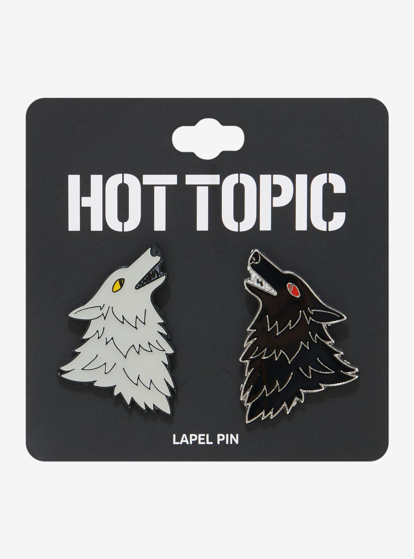 Black & White Wolf Enamel Pin Set, , hi-res