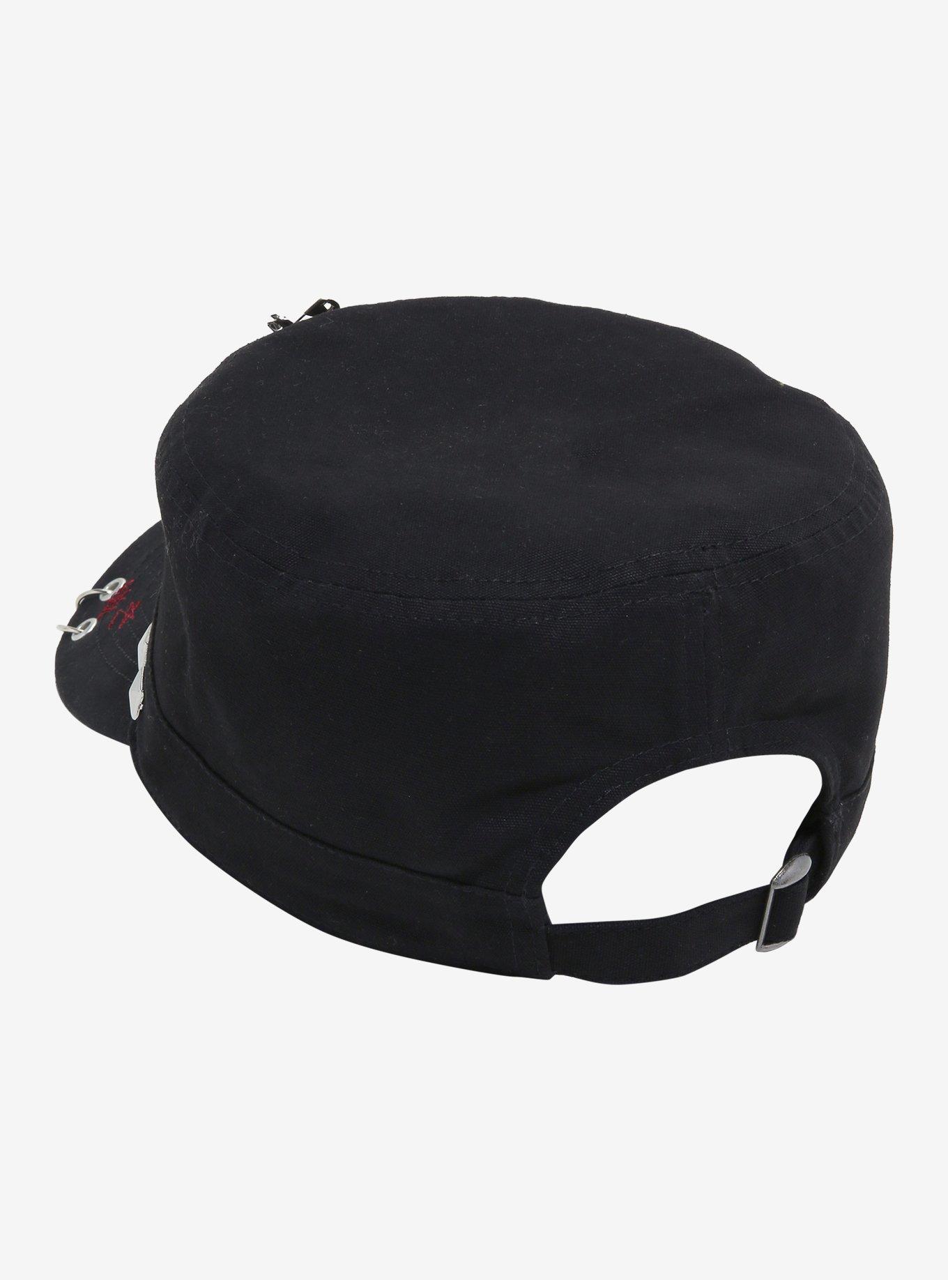 Butterfly Heart Patch Pyramid Stud Cadet Hat, , hi-res