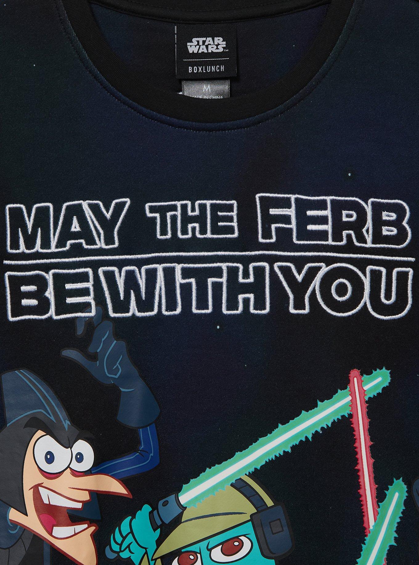Disney Phineas & Ferb x Star Wars Characters Group Portrait Crewneck - BoxLunch Exclusive, BLACK, alternate