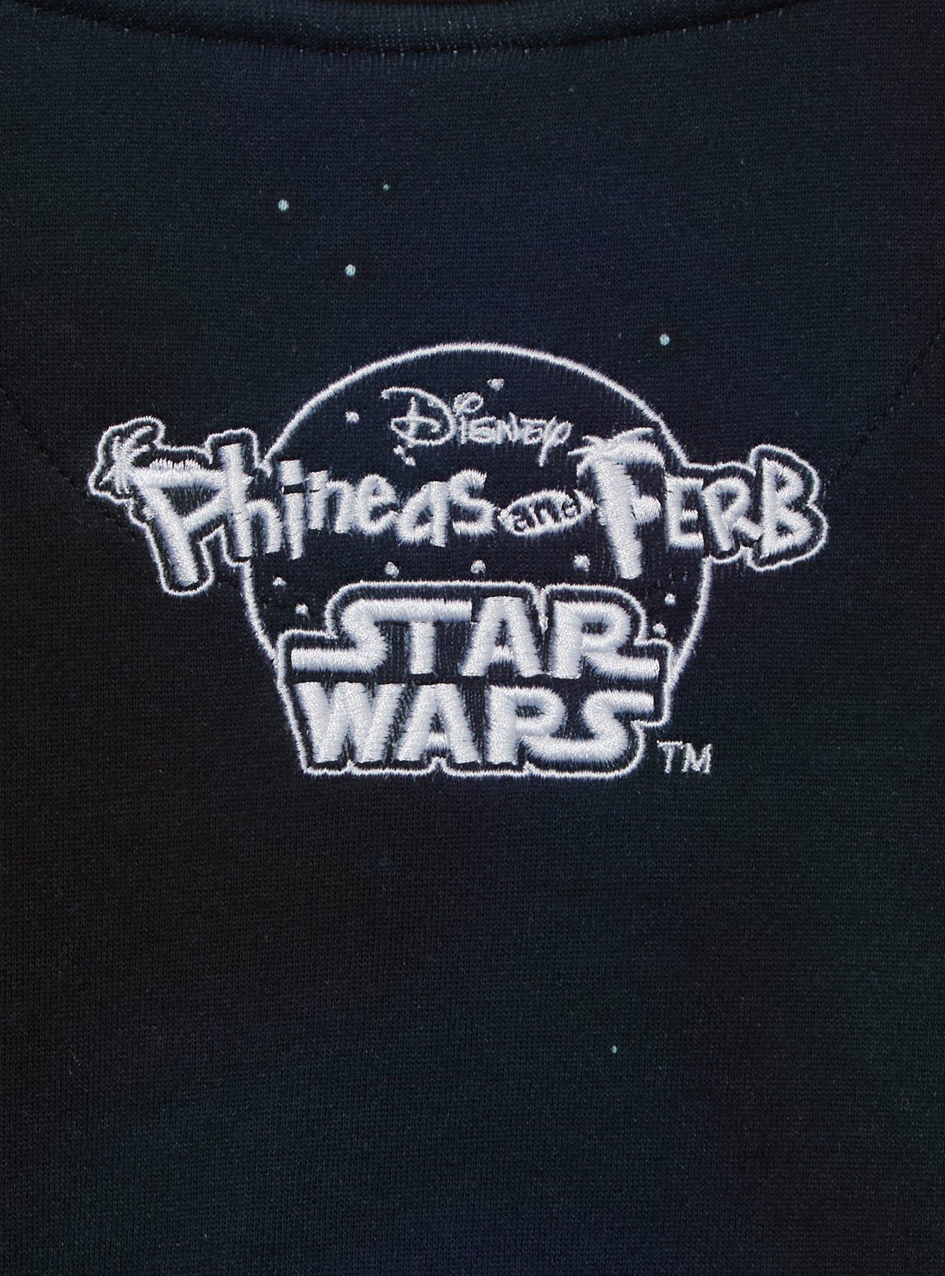 Disney Phineas & Ferb x Star Wars Characters Group Portrait Crewneck - BoxLunch Exclusive, BLACK, alternate