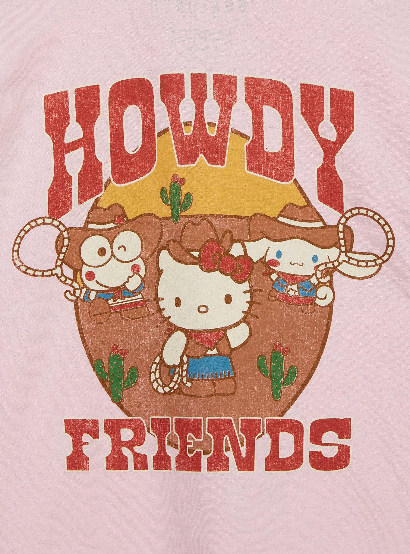 Sanrio Hello Kitty and Friends Howdy Friends Women's Cropped T-Shirt, ROSE, alternate