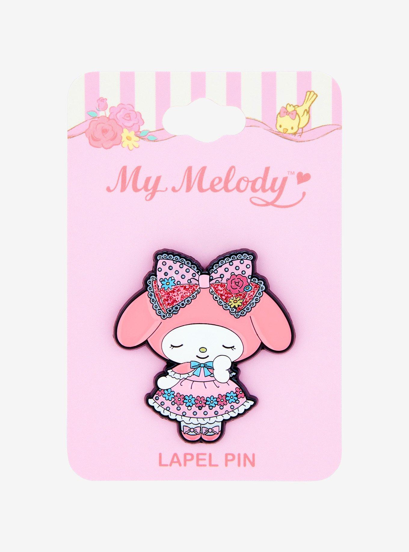 My Melody Glitter Bow Enamel Pin, , hi-res