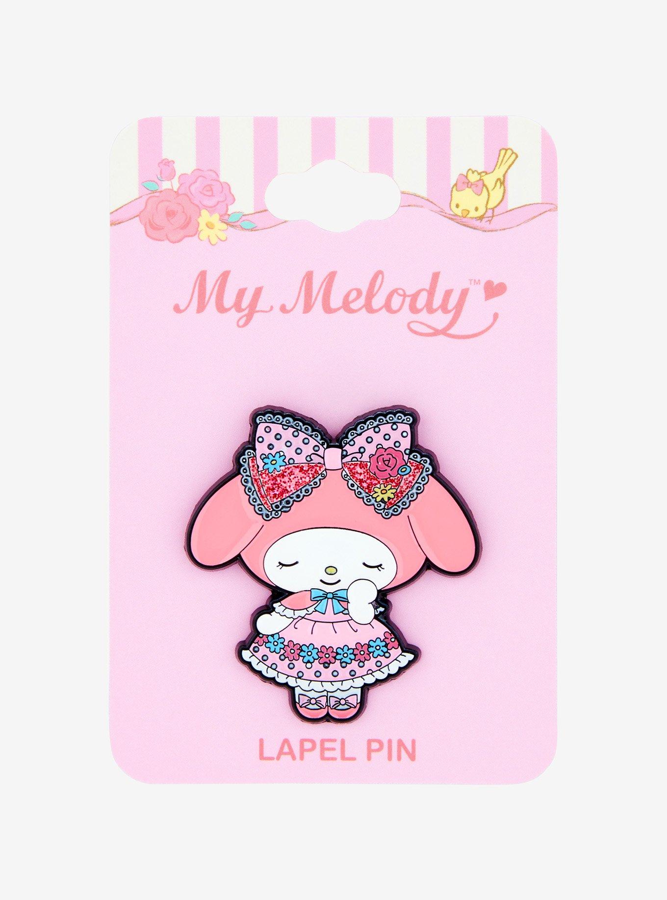 My Melody Glitter Bow Enamel Pin, , hi-res