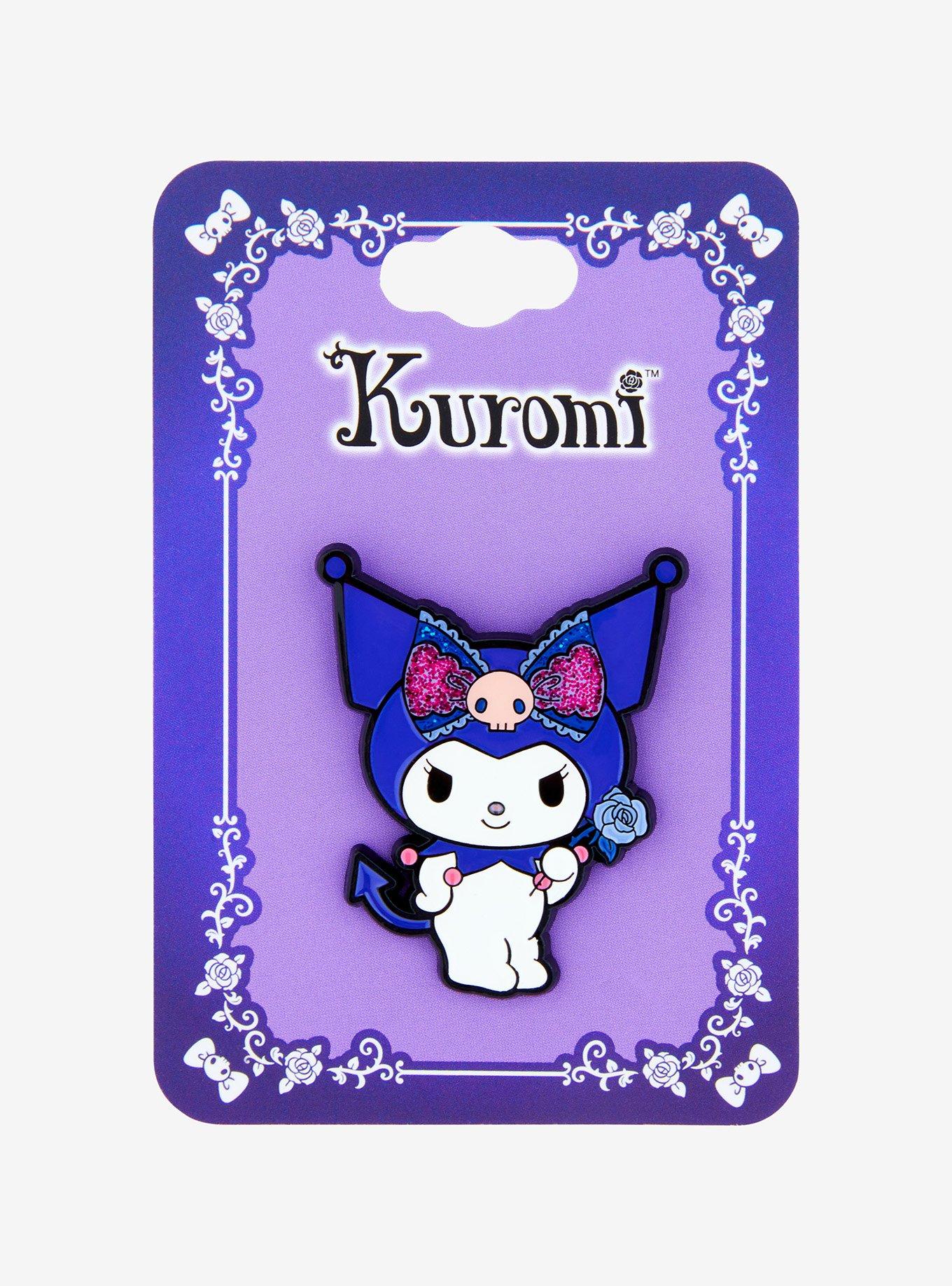 Kuromi Rose Enamel Pin, , hi-res