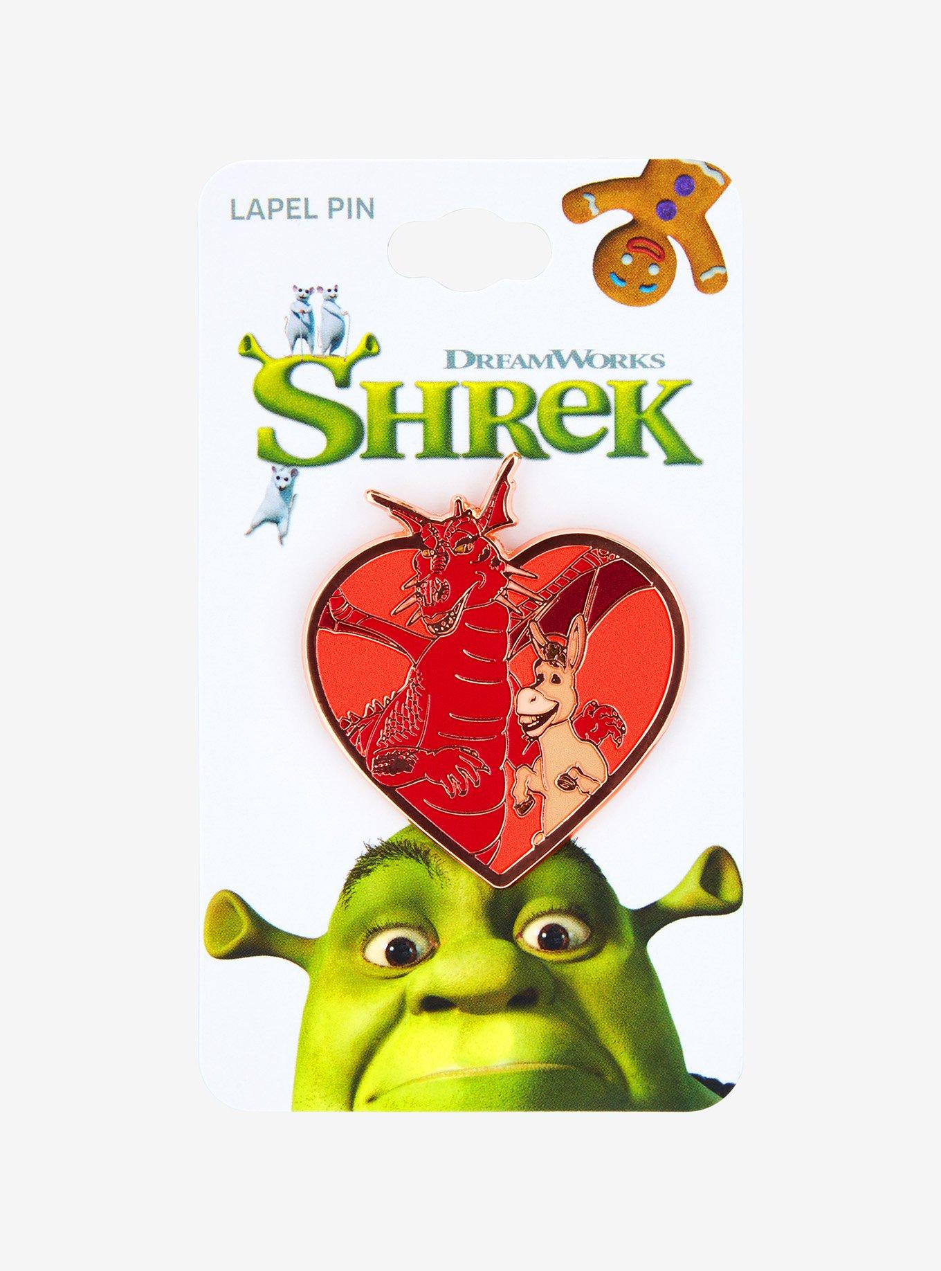 Shrek Donkey & Dragon Heart Enamel Pin, , hi-res