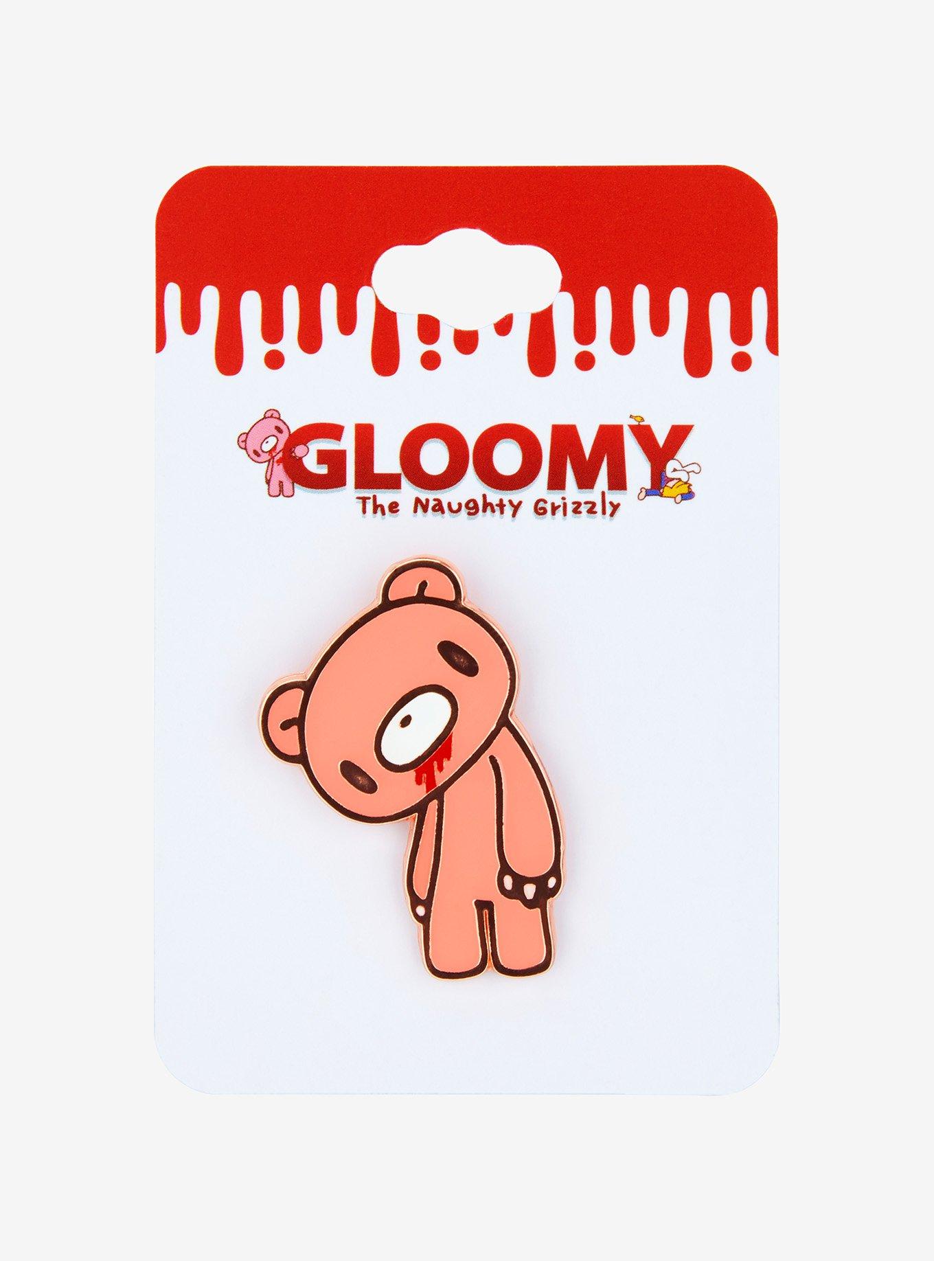 Gloomy The Naughty Grizzly Head Tilt Enamel Pin, , hi-res