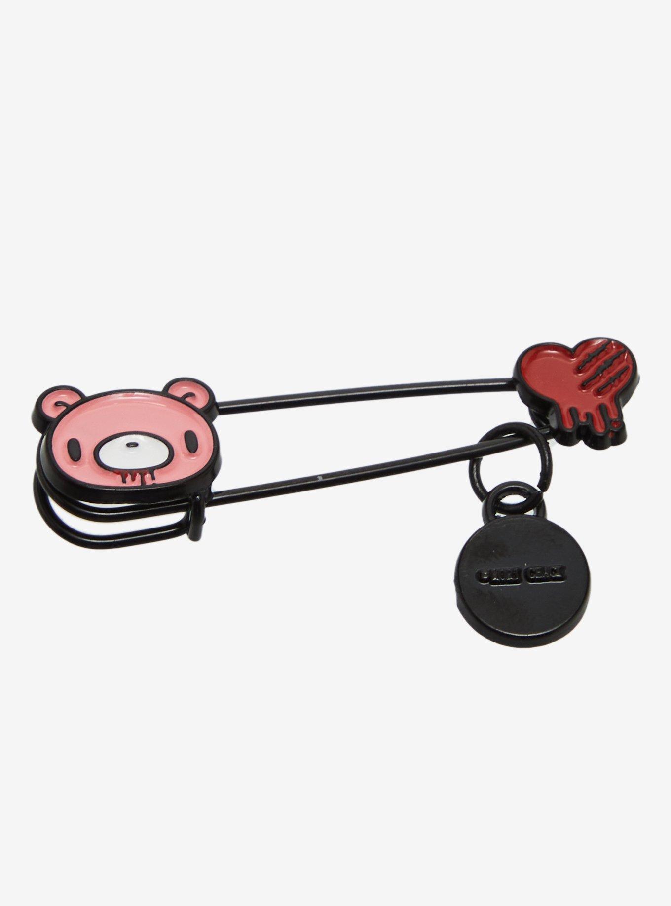 Gloomy Bear Enamel Safety Pin, , hi-res