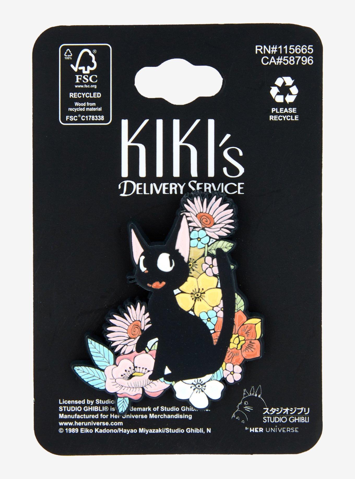 Studio Ghibli® Kiki's Delivery Service Jiji Flowers Enamel Pin, , hi-res