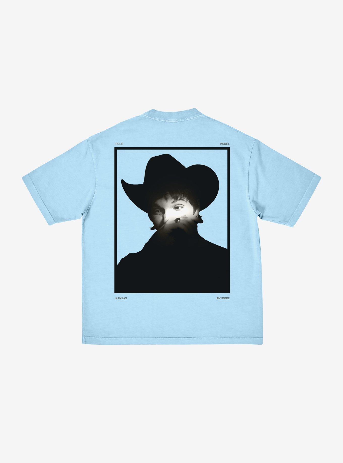 Role Model Cowboy Hat Boyfriend Fit Girls T-Shirt, BLUE, alternate