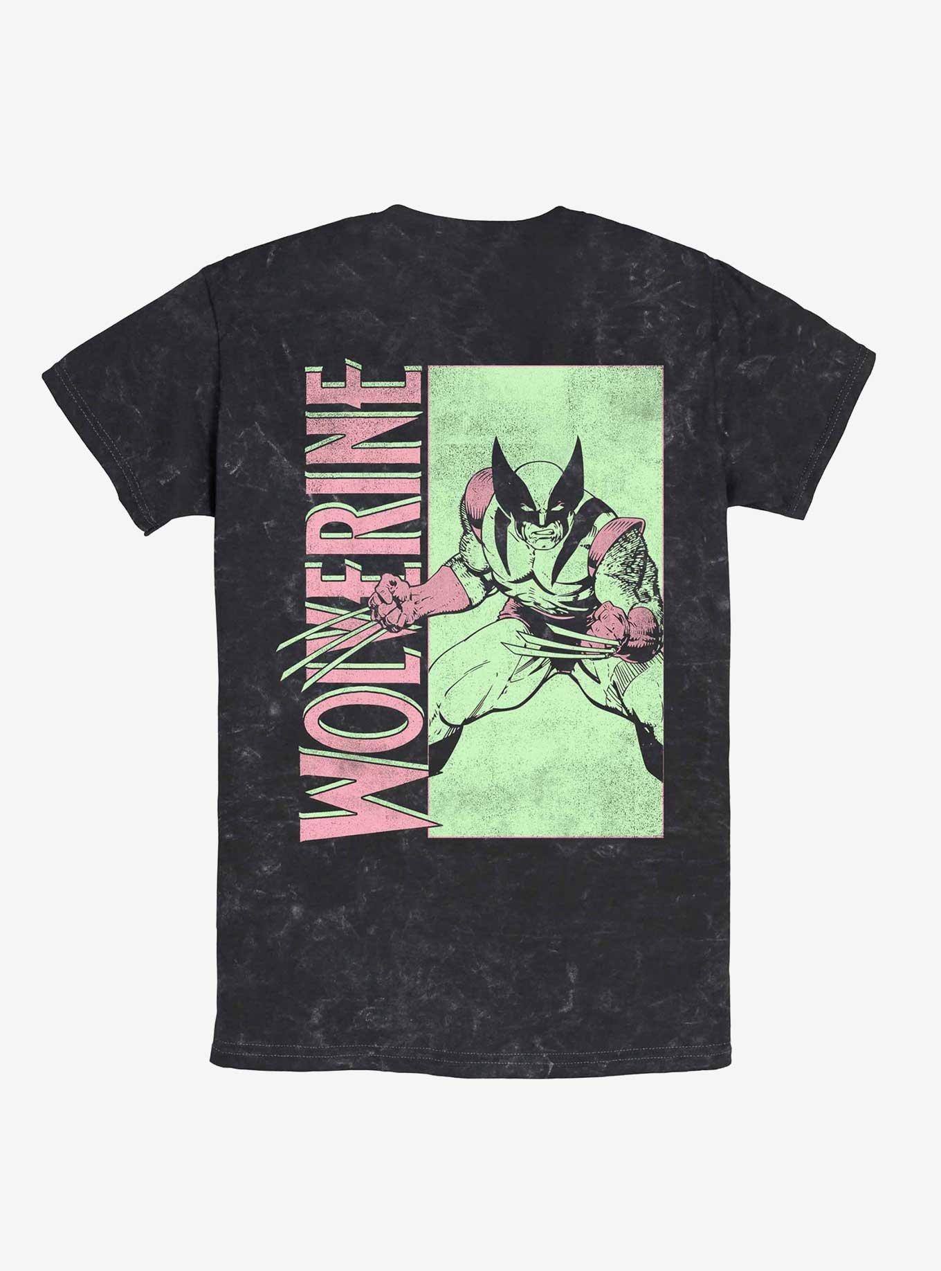 X-Men Wolverine Mineral Wash T-Shirt, BLACK, alternate