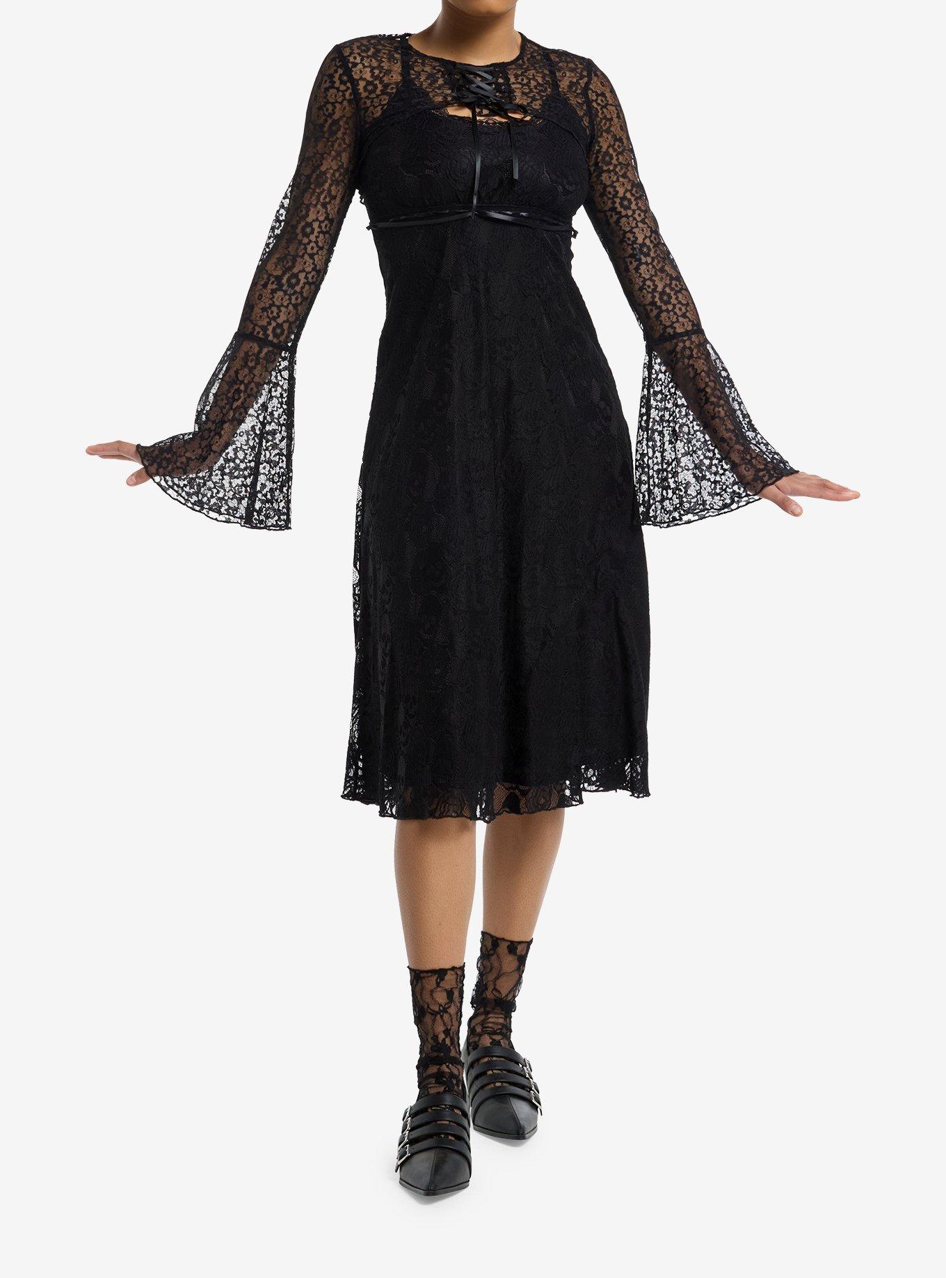 Cosmic Aura Black Floral Lace Bolero Girls Crop Shrug, , hi-res