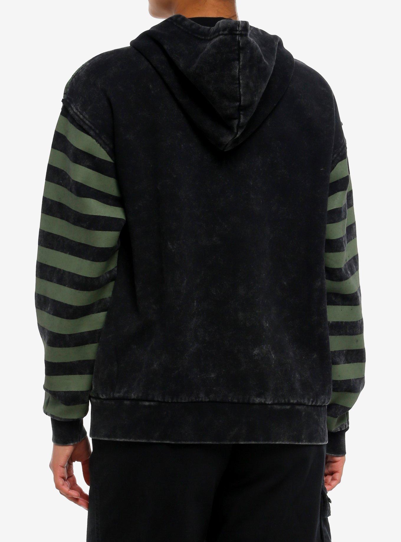 Demon Kitten Green & Black Girls Hoodie, BLACK, alternate