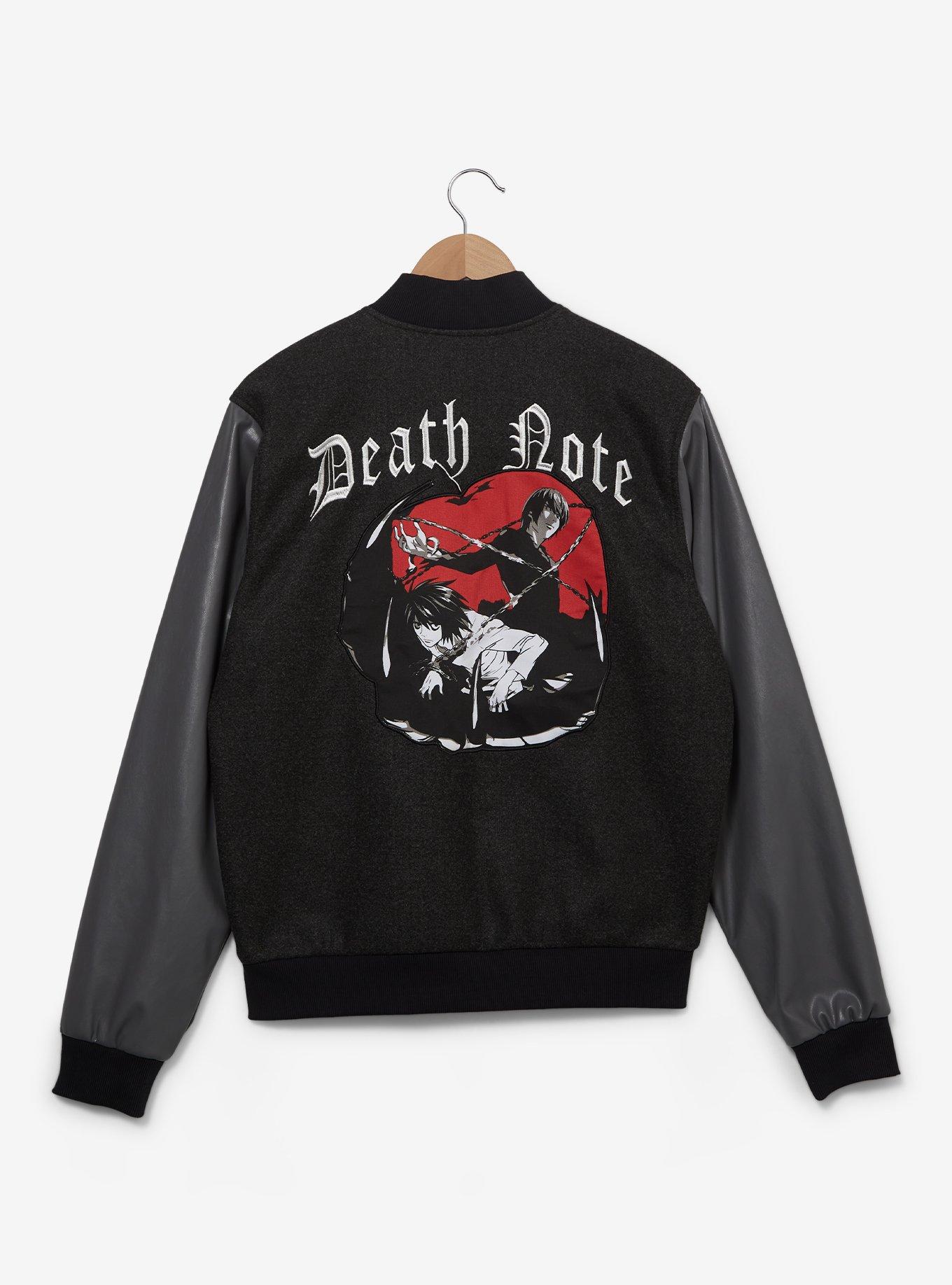 Death Note Embroidered Varsity Jacket — BoxLunch Exclusive, BLACK, alternate