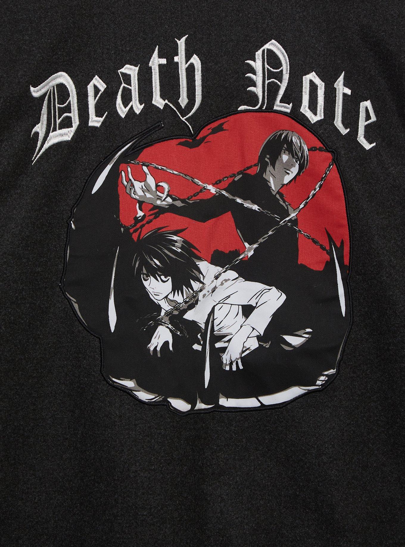 Death Note Embroidered Varsity Jacket — BoxLunch Exclusive, BLACK, alternate