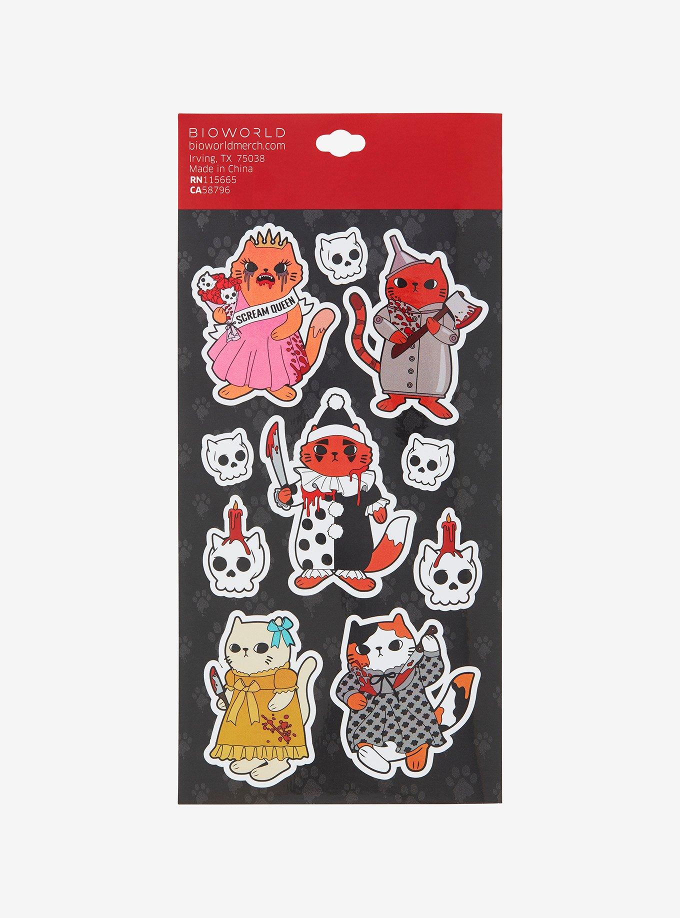 Horror Cats Sticker Sheet Hot Topic Exclusive, , alternate