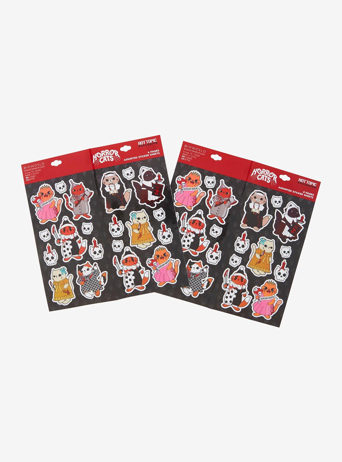 Horror Cats Sticker Sheet Hot Topic Exclusive, , alternate