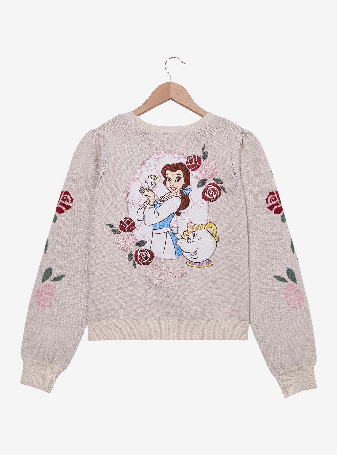 Disney Beauty and the Beast Rose Bow Tie Women's Cardigan — BoxLunch Exclusive, , hi-res