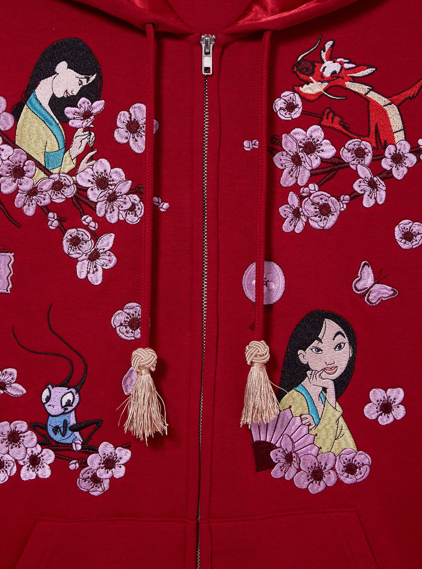 Disney Mulan Floral Zip Hoodie — BoxLunch Exclusive, , hi-res