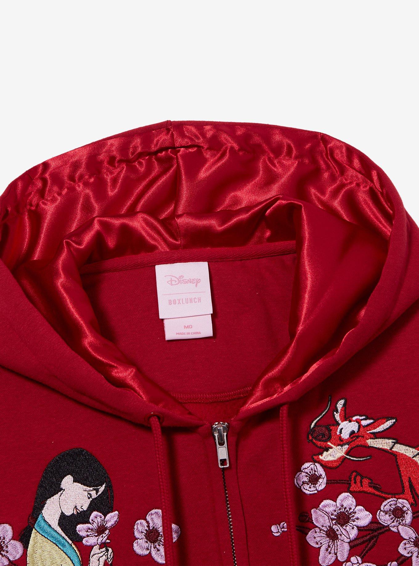 Disney Mulan Floral Zip Hoodie — BoxLunch Exclusive, RED, alternate