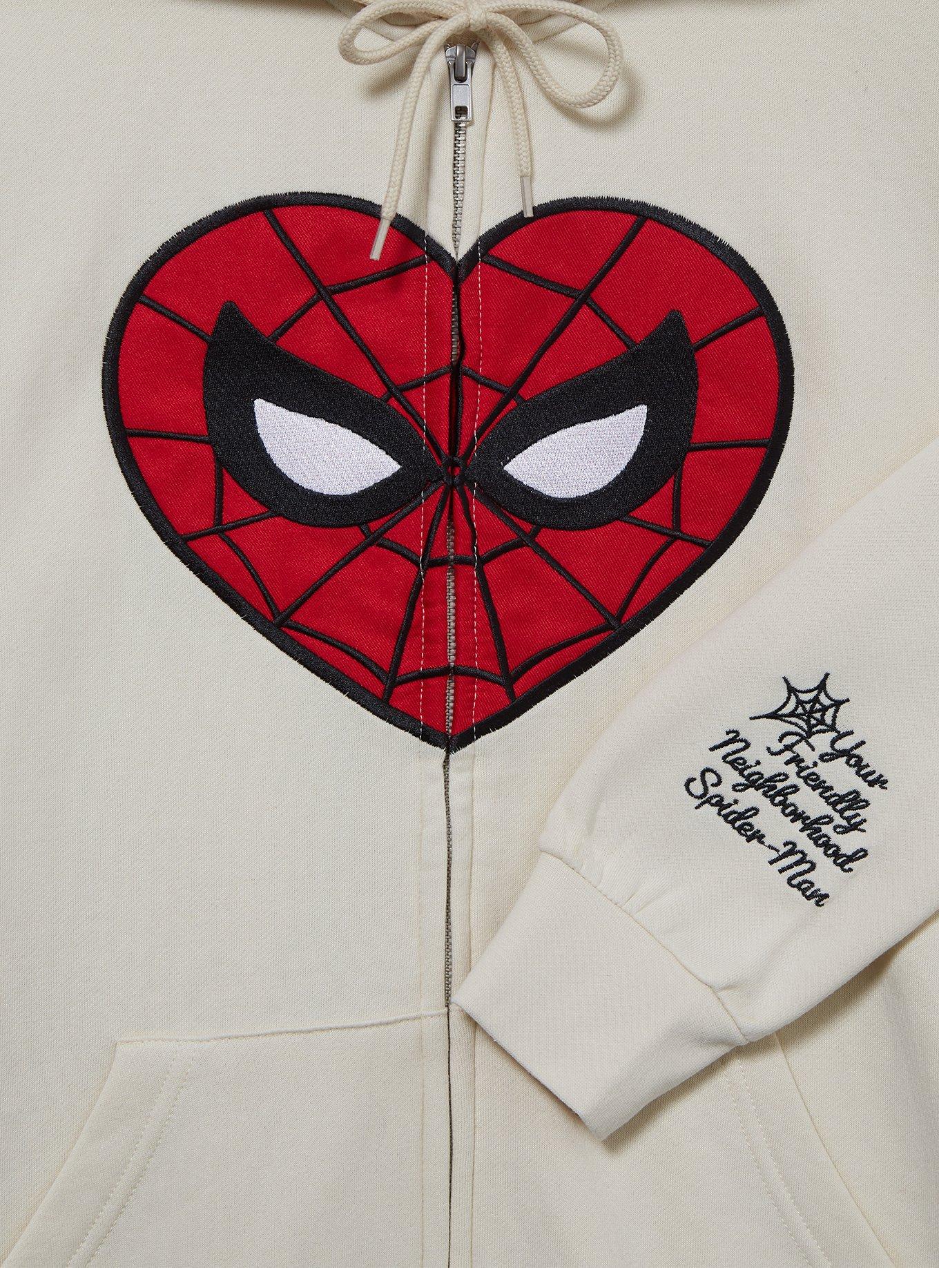 Marvel Spider-Man Heart Mask Zip Hoodie — BoxLunch Exclusive, , hi-res