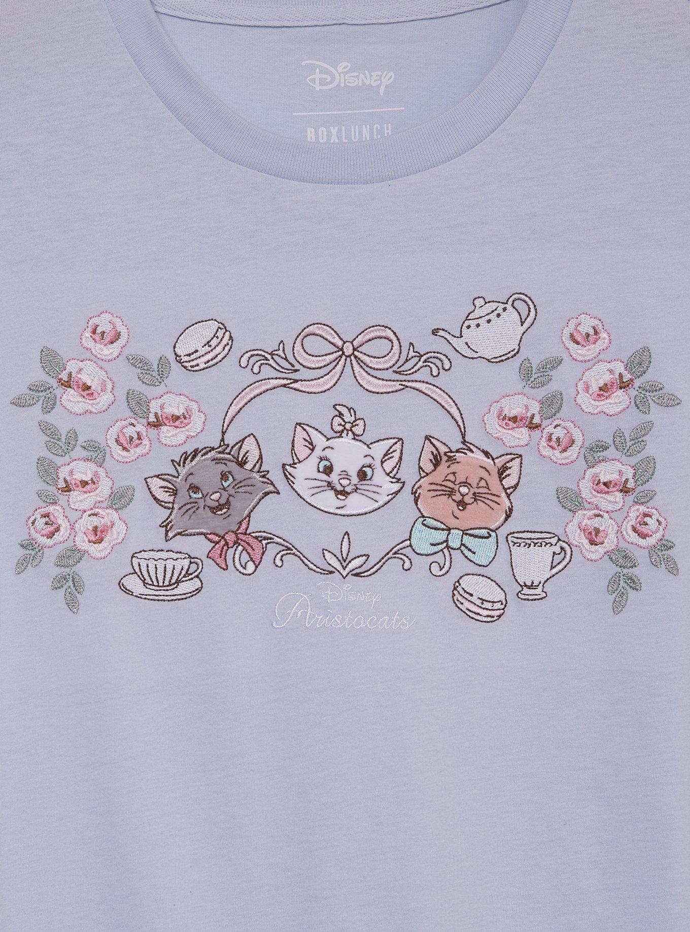 Disney The Aristocats Kittens Embroidered Women's T-Shirt - BoxLunch Exclusive, LIGHT PURPLE, alternate
