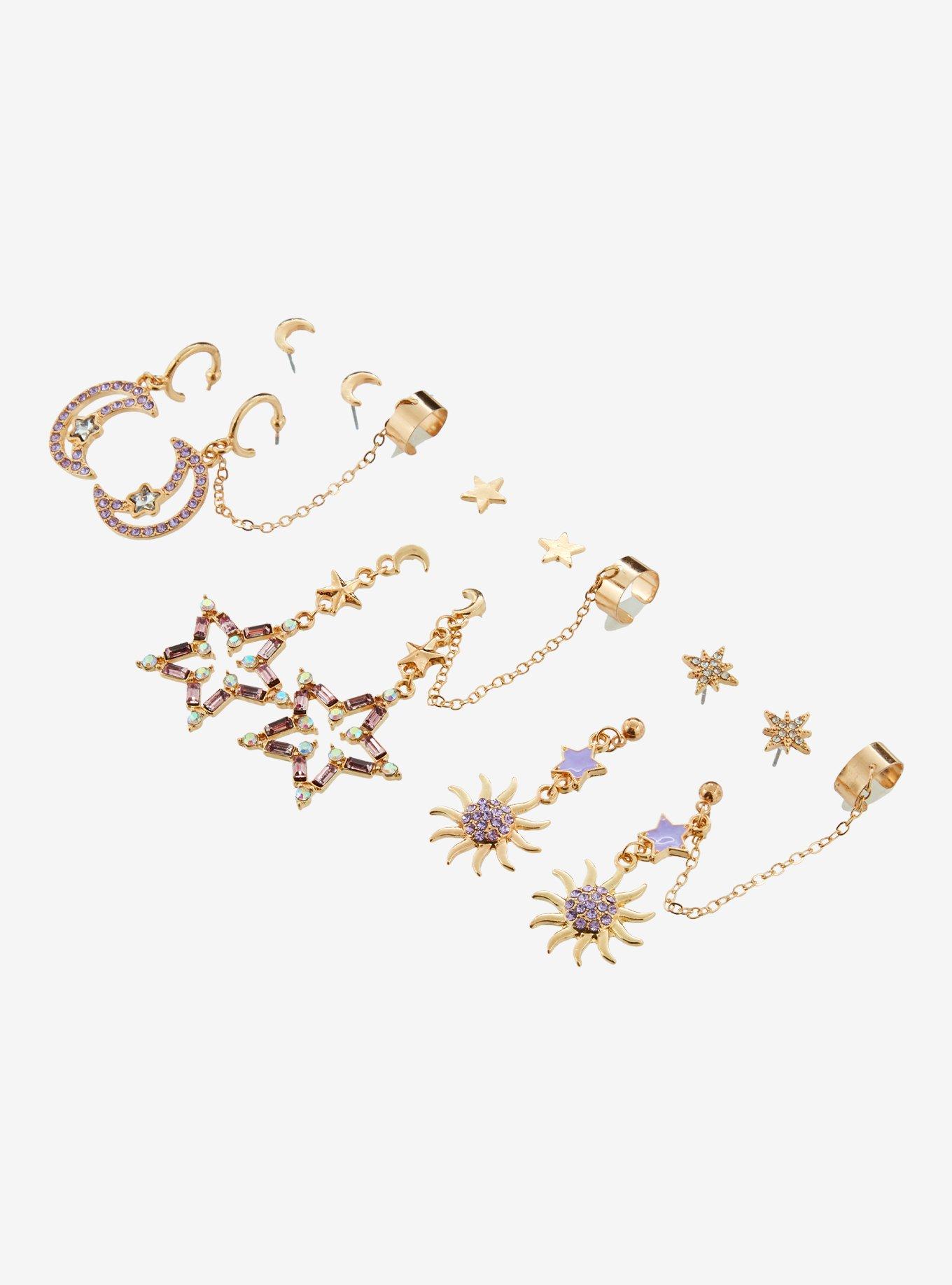 Cosmic Aura Celestial Bling Earring Set, , alternate