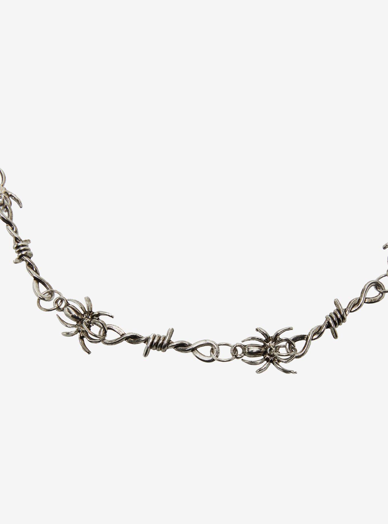 Barbed Wire Spider Necklace, , alternate