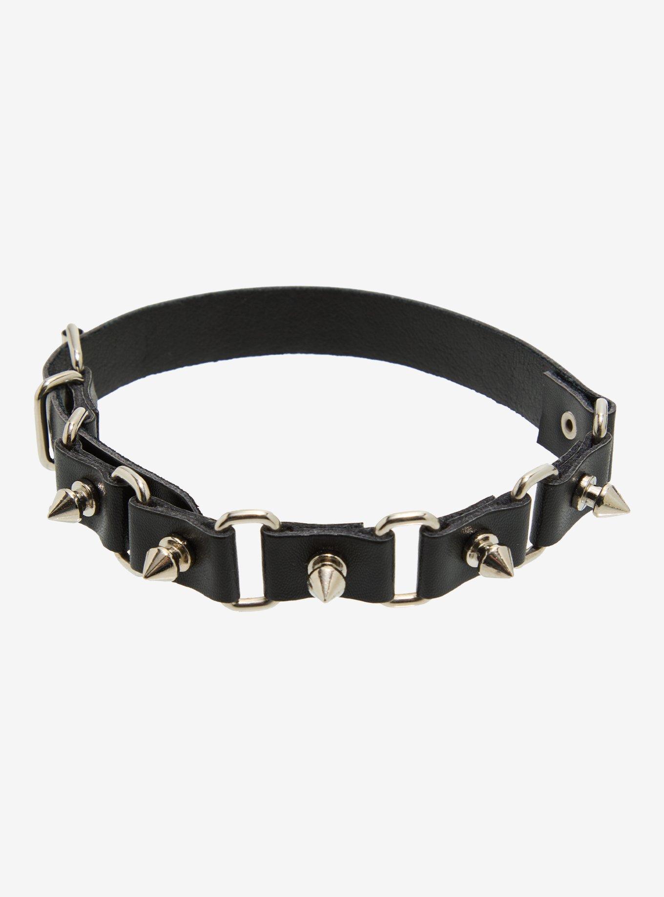 Faux Leather Spike Stud Boot Anklet Set, , hi-res