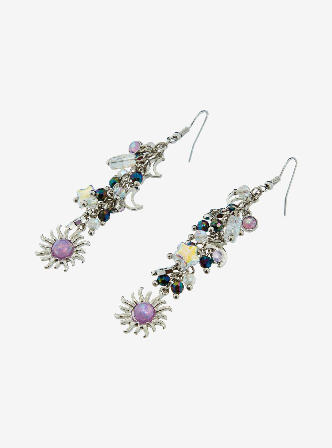 Cosmic Aura Celestial Cascade Opal Earrings, , alternate