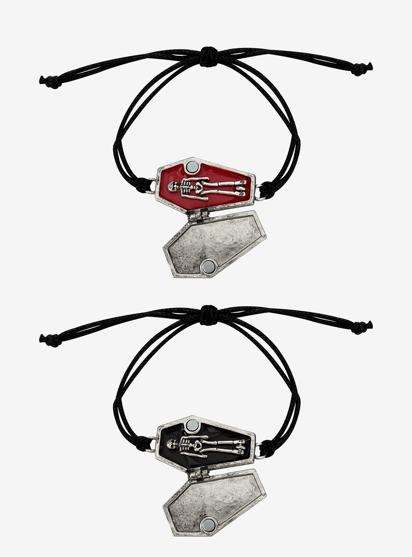 Skeleton Coffin Best Friend Locket Bracelet Set, , alternate