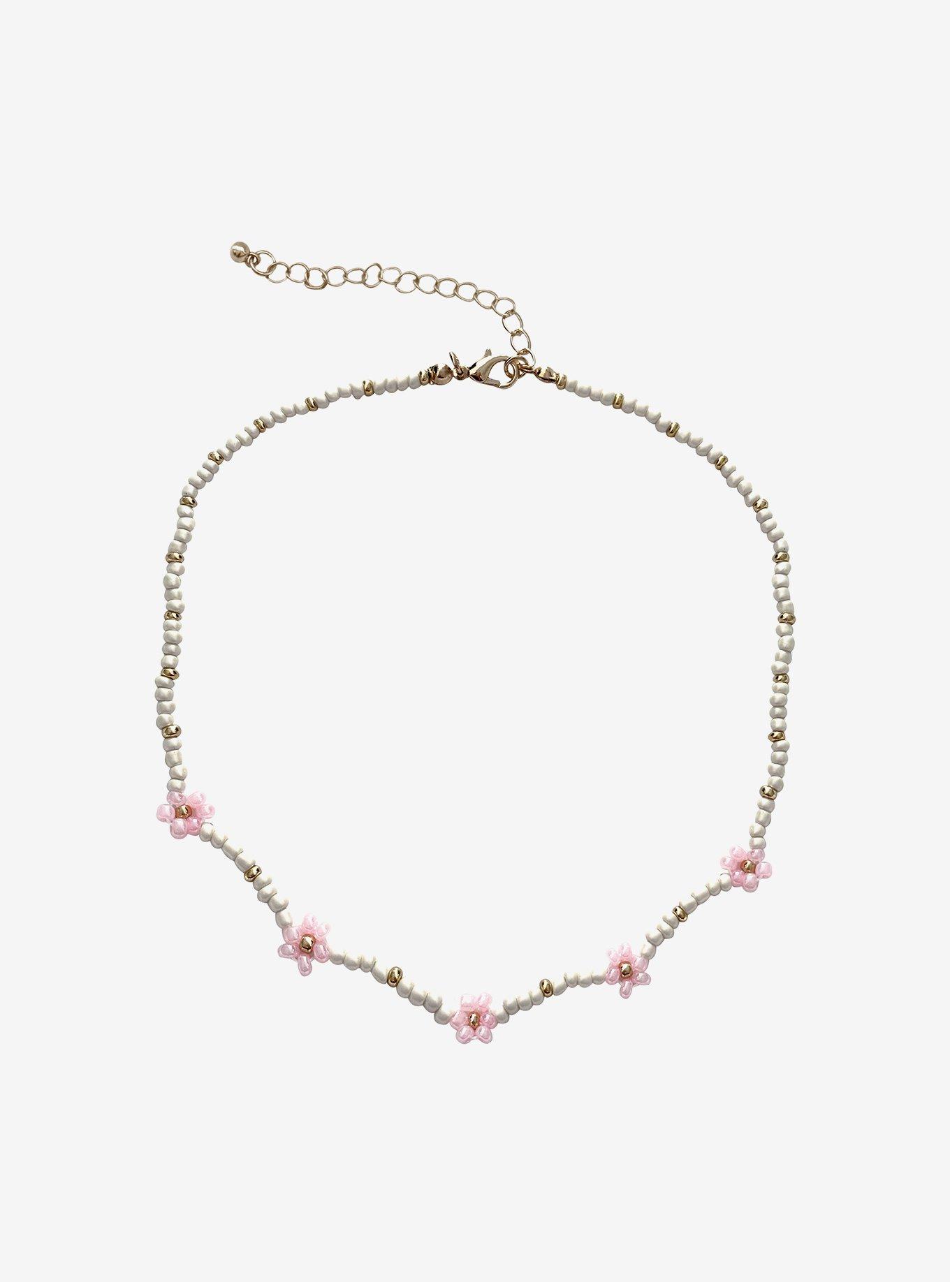 Thorn & Fable Flower Seed Bead Choker, , hi-res