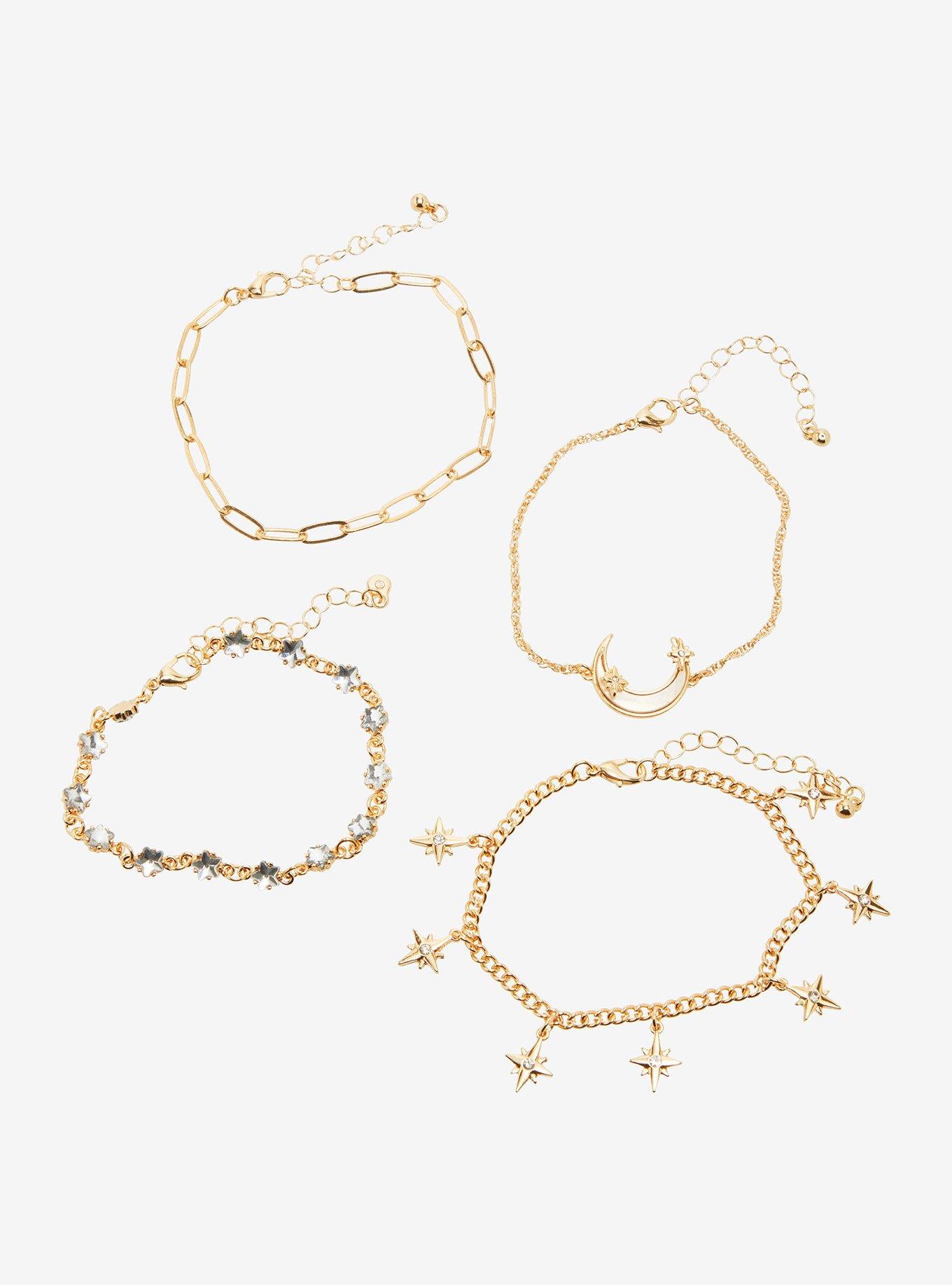 Cosmic Aura Moon Star Gem Bracelet Set, , hi-res