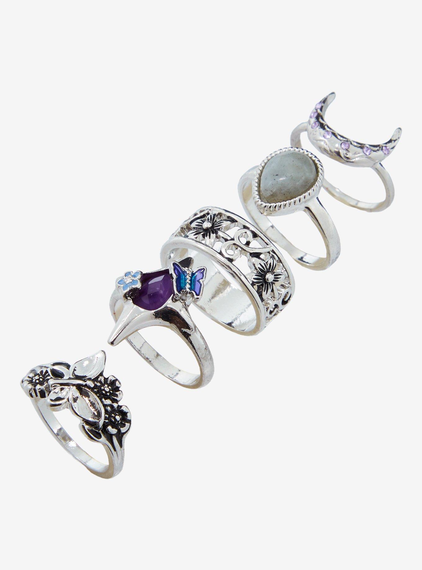 Thorn & Fable Celestial Butterfly Ring Set, , alternate