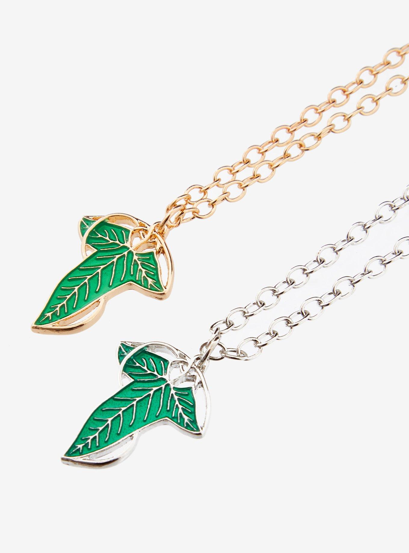 The Lord Of The Rings Lorien Leaf Best Friend Necklace Set, , alternate